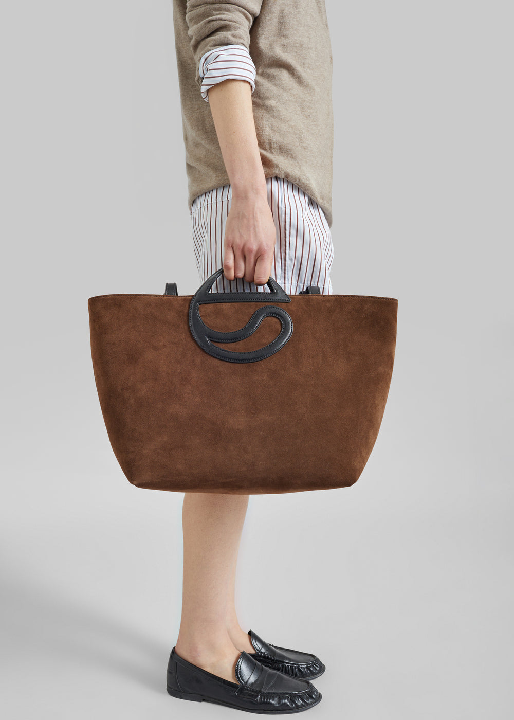 Coperni C Cabas Suede Bag - Brown - 1