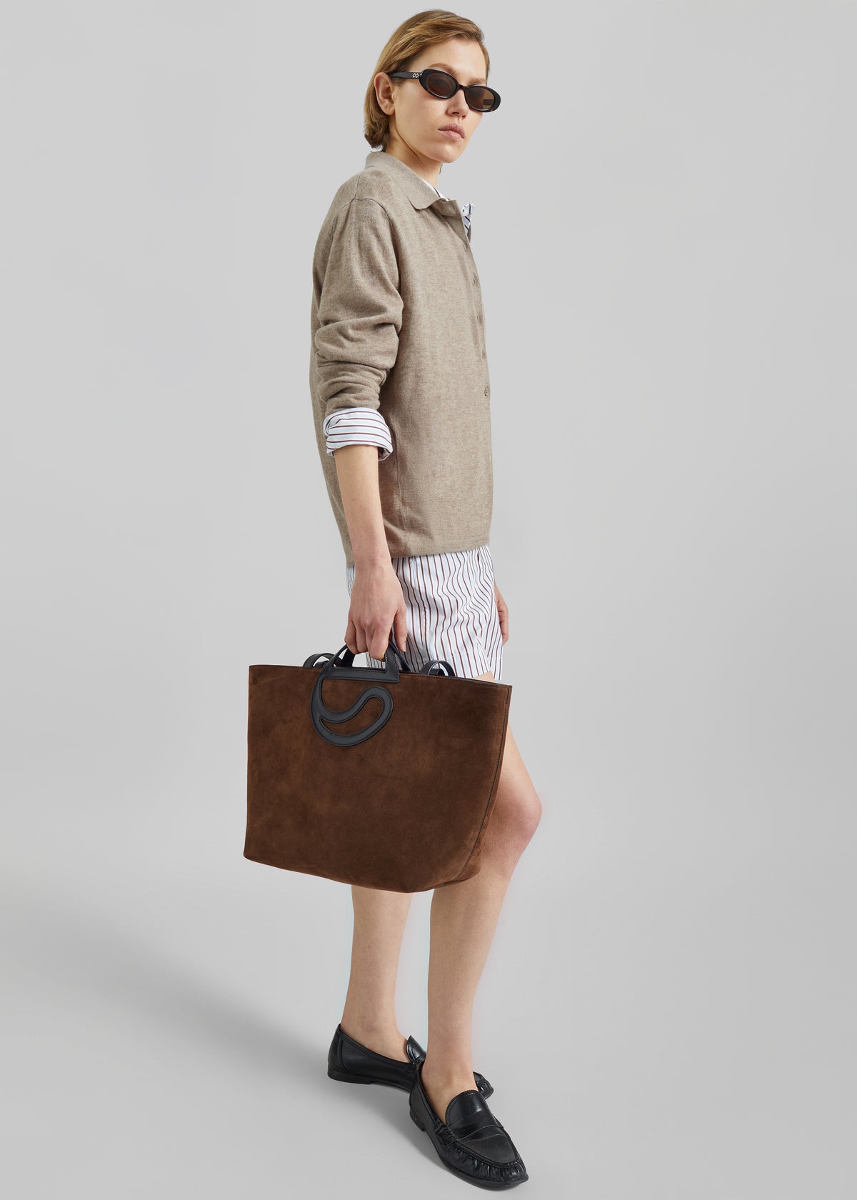 Coperni C Cabas Suede Bag - Brown - 3