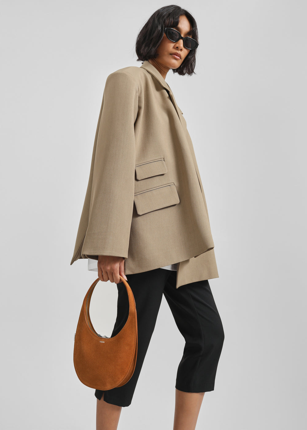 Coperni Suede Double Gusset Swipe Bag - Brown - 1