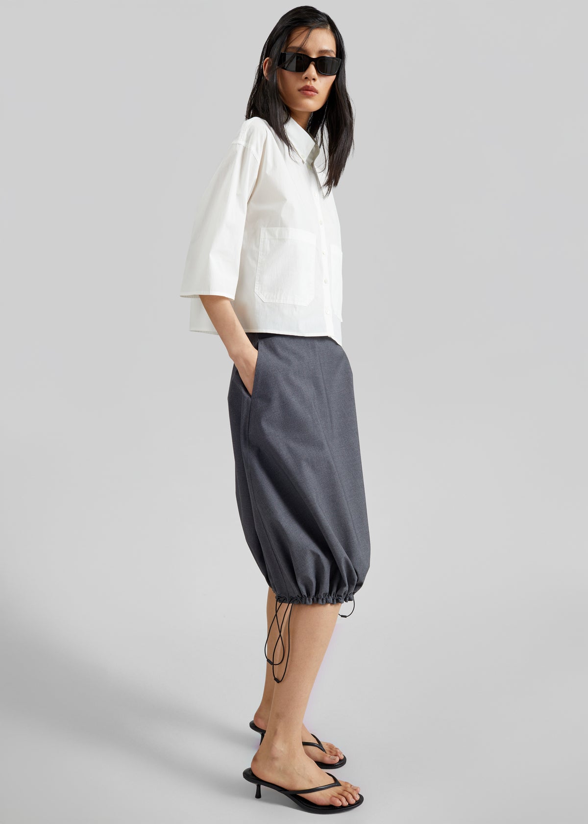 Coperni Technical Tailored Balloon Skirt - Grey - 4