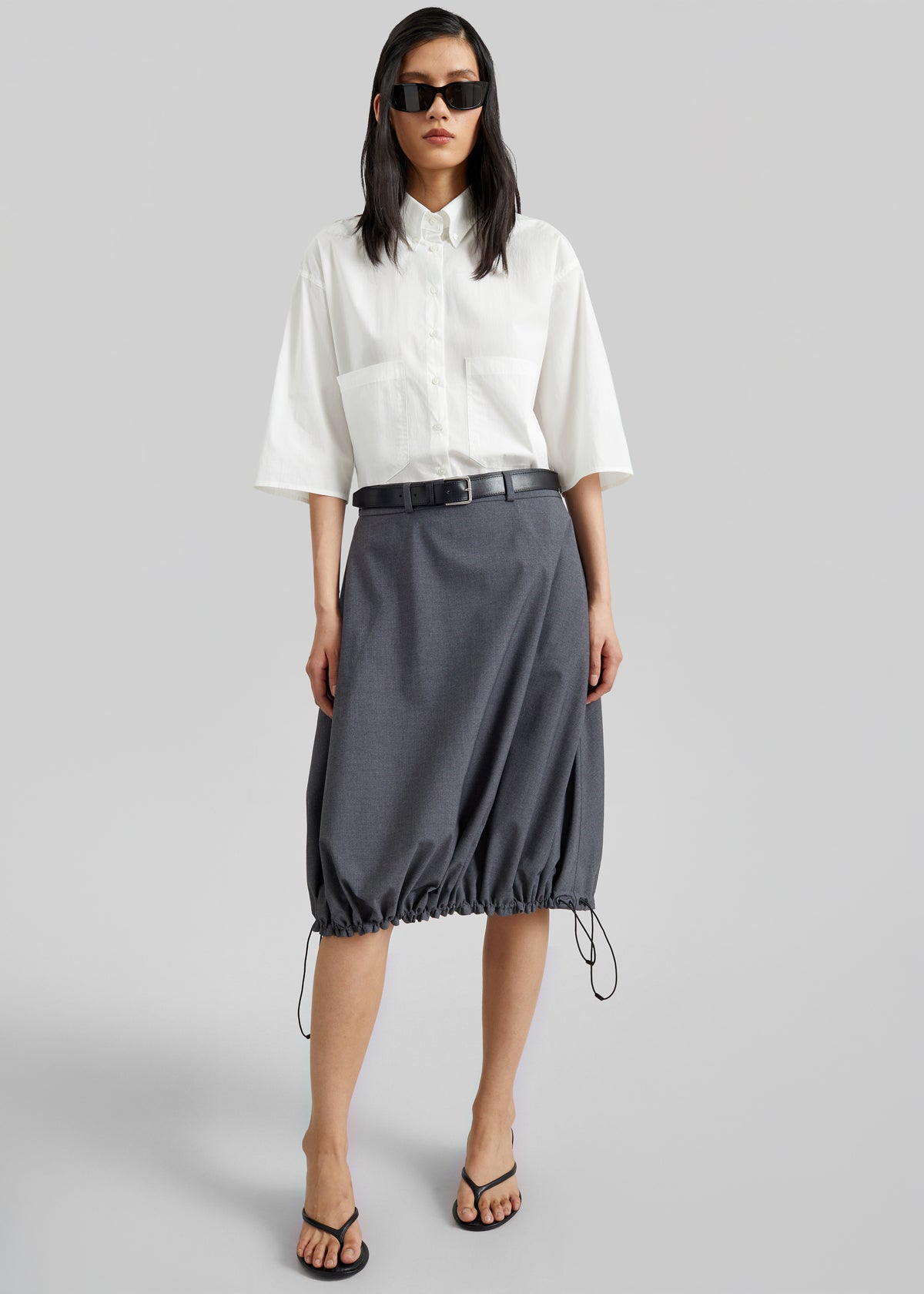 Coperni Technical Tailored Balloon Skirt - Grey - 1