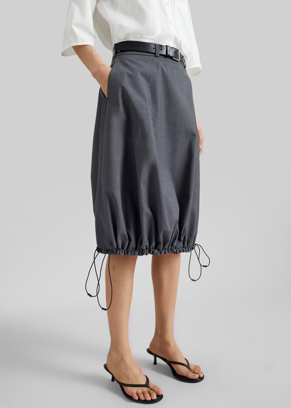 Coperni Technical Tailored Balloon Skirt - Grey - 2