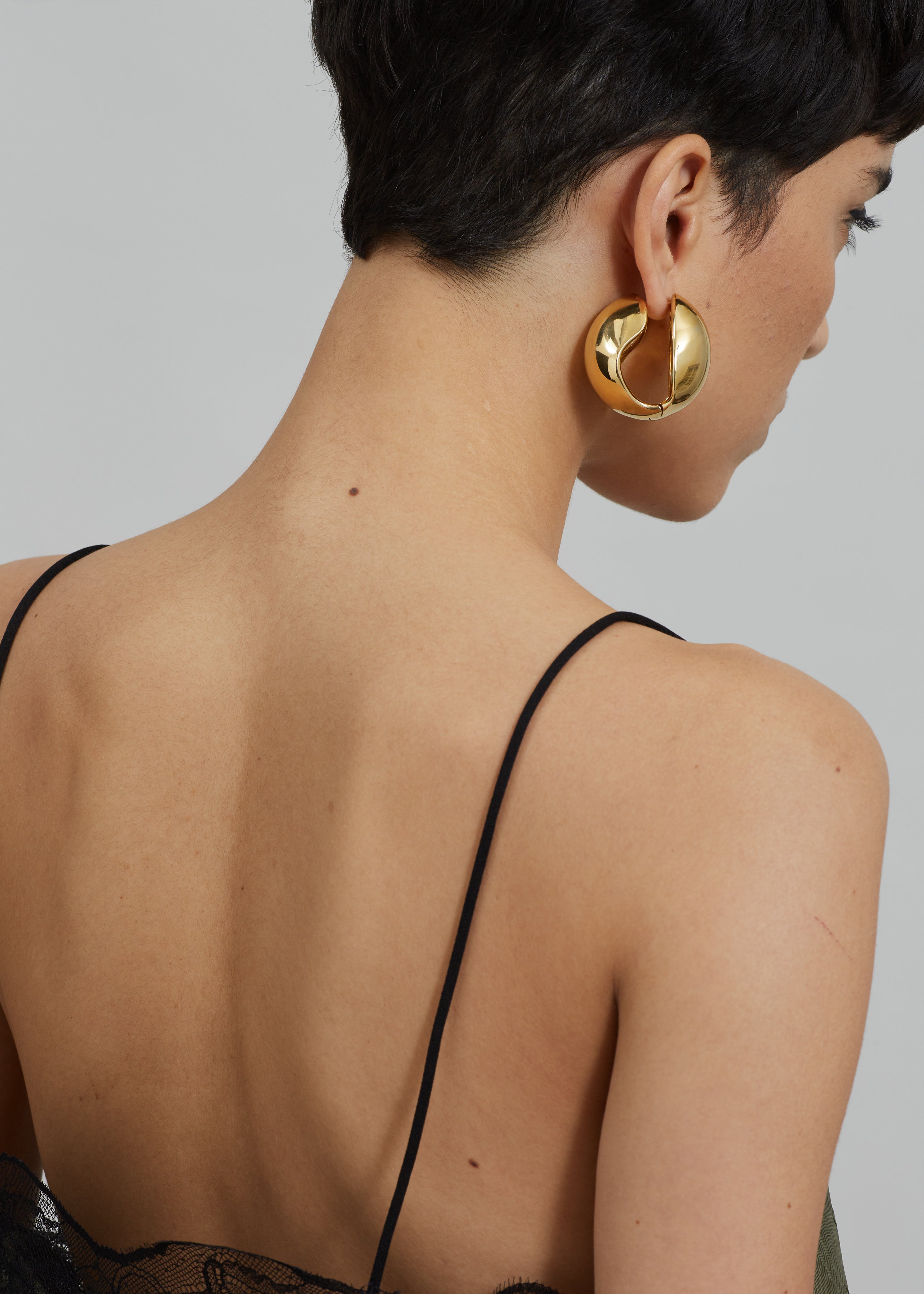 Coperni XL Logo Creole Earrings - Gold - 7