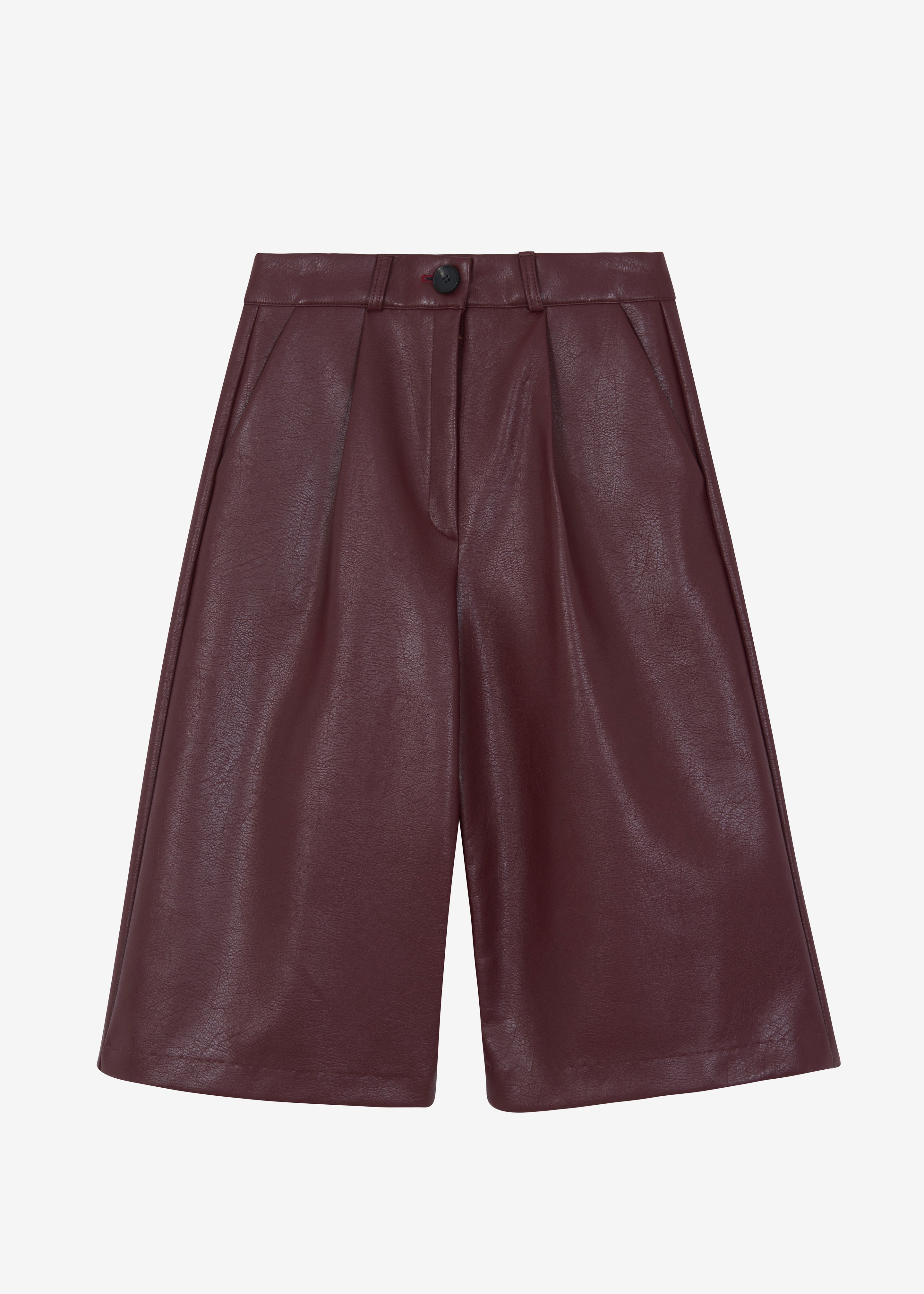 Tibi Burgundy Maroon Silk Pleated Dressy sale Knee Length Bermuda Shorts Size 10 New