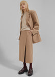 Cordelia Midi Slit Skirt - Camel