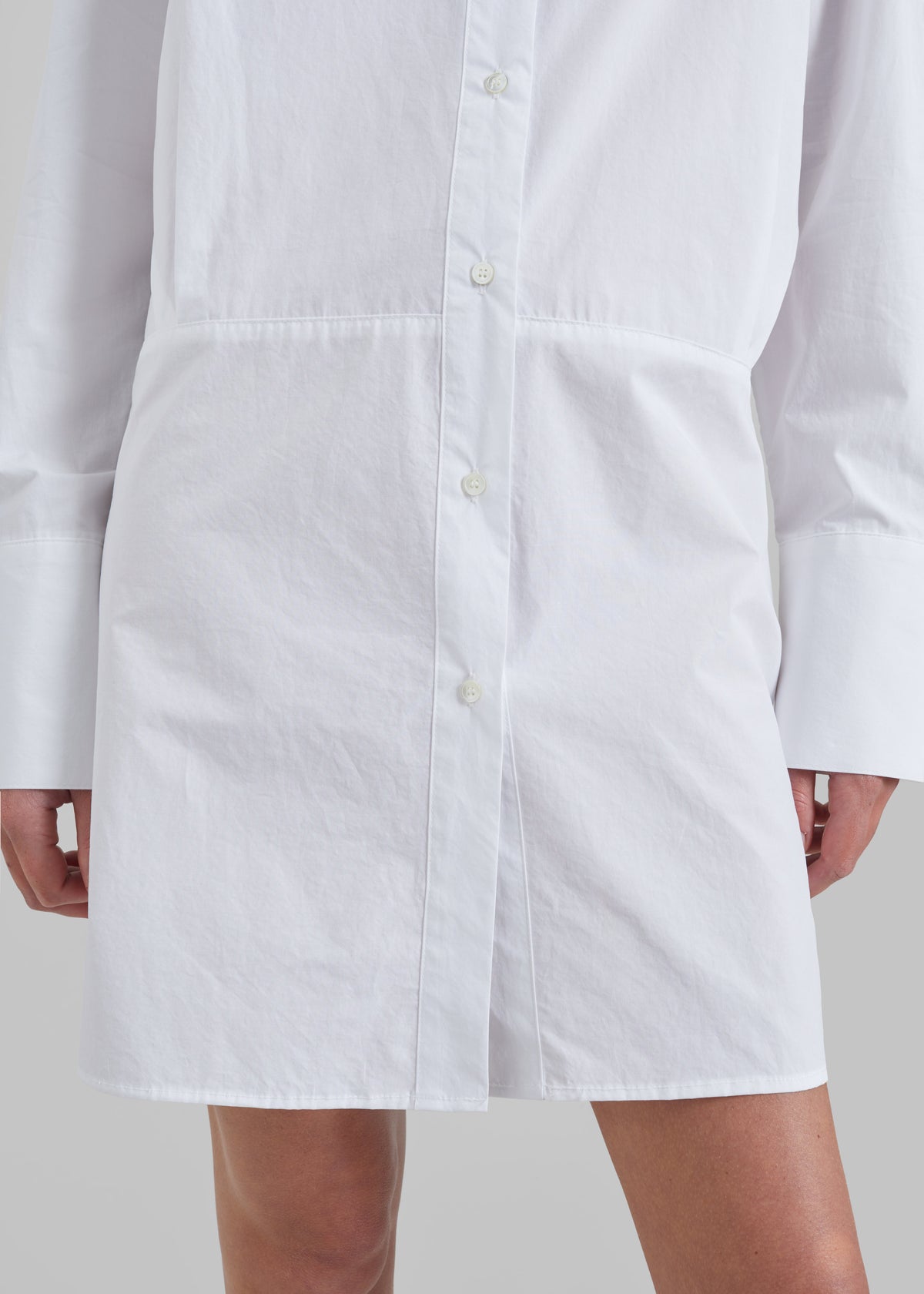 Corella Adjustable Back Shirt Dress - White - 5