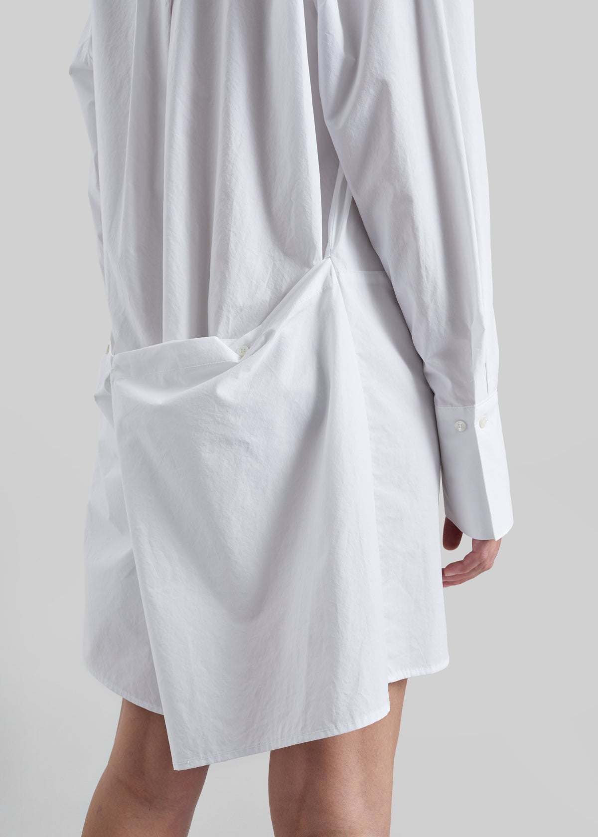 Corella Adjustable Back Shirt Dress - White - 4