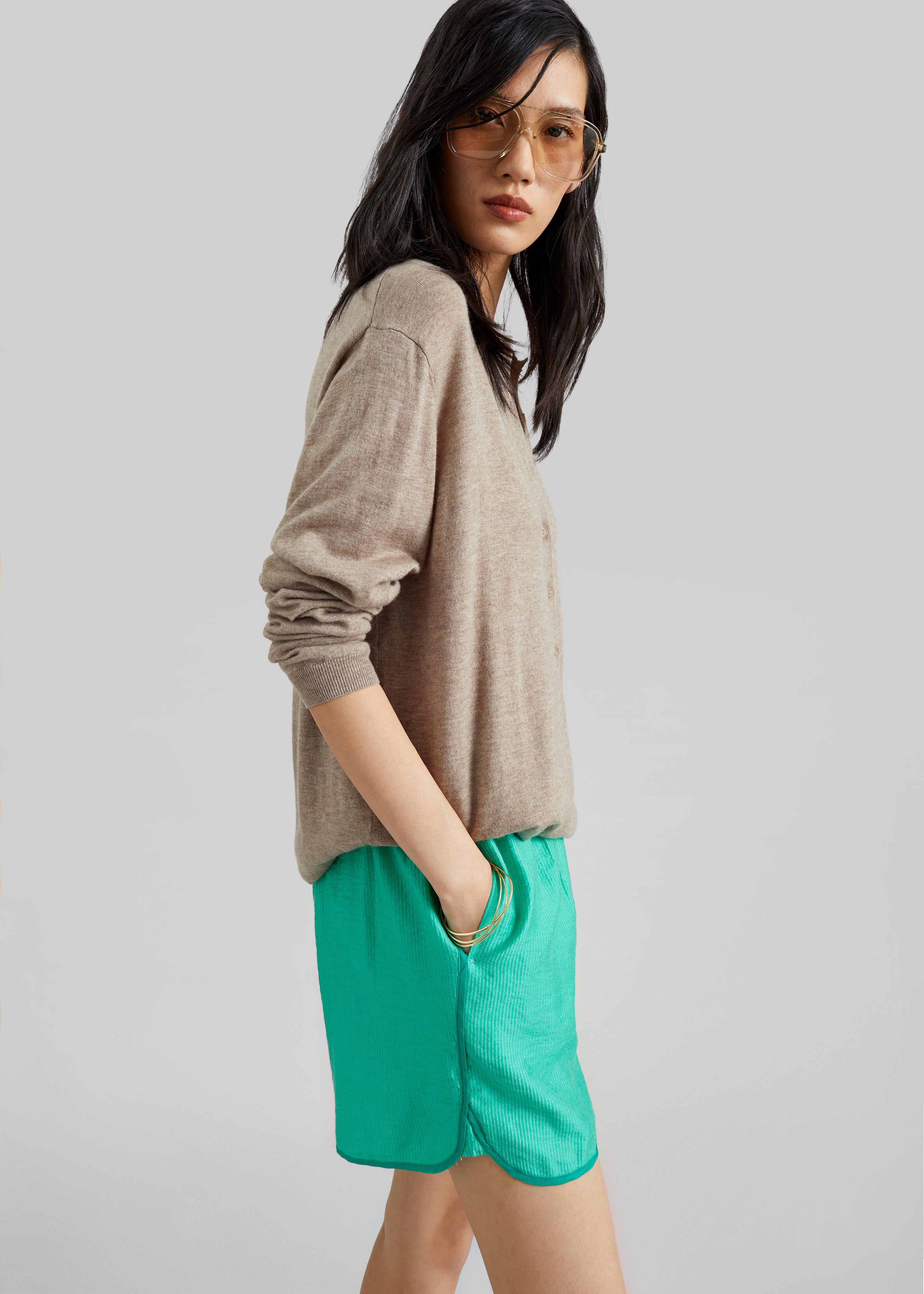 Coria Boxer Shorts - Green Stripe - 2