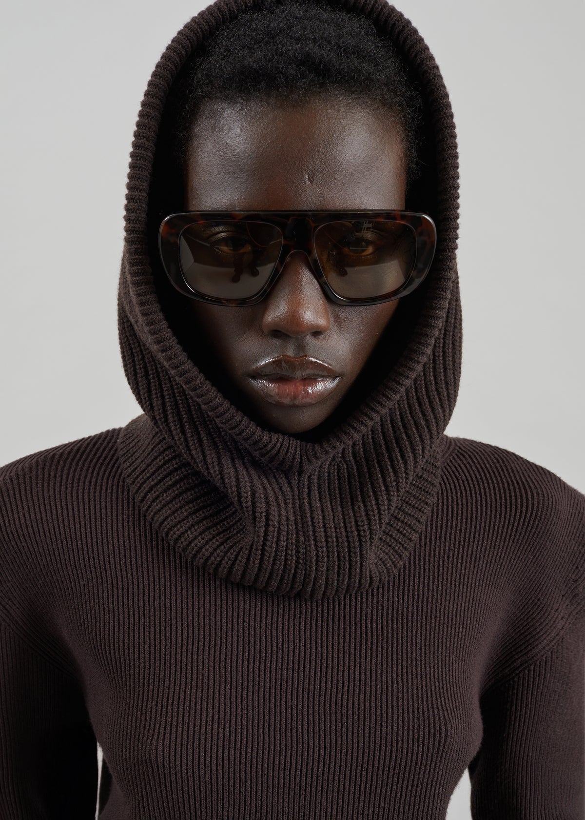 Corin Knit Snood - Brown