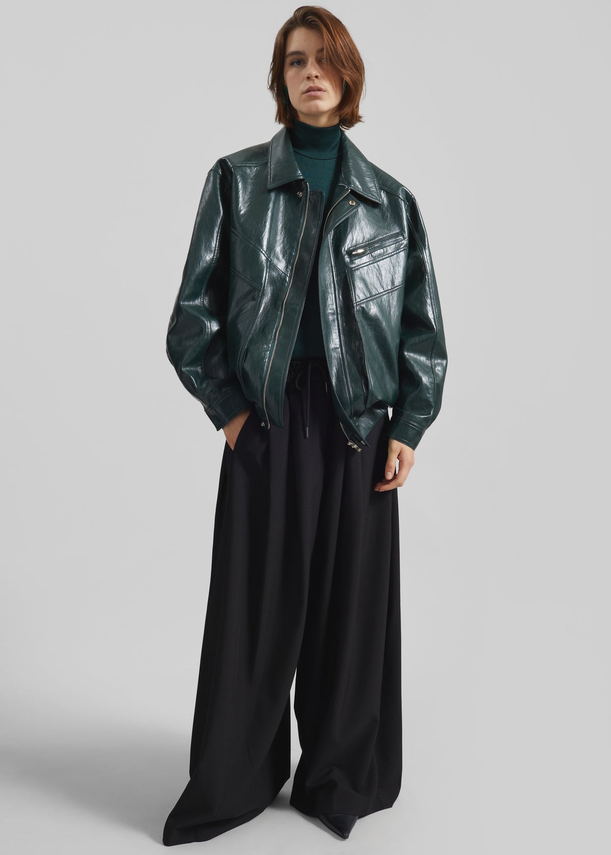 Corlen Pleated Wide Pants - Black - 6