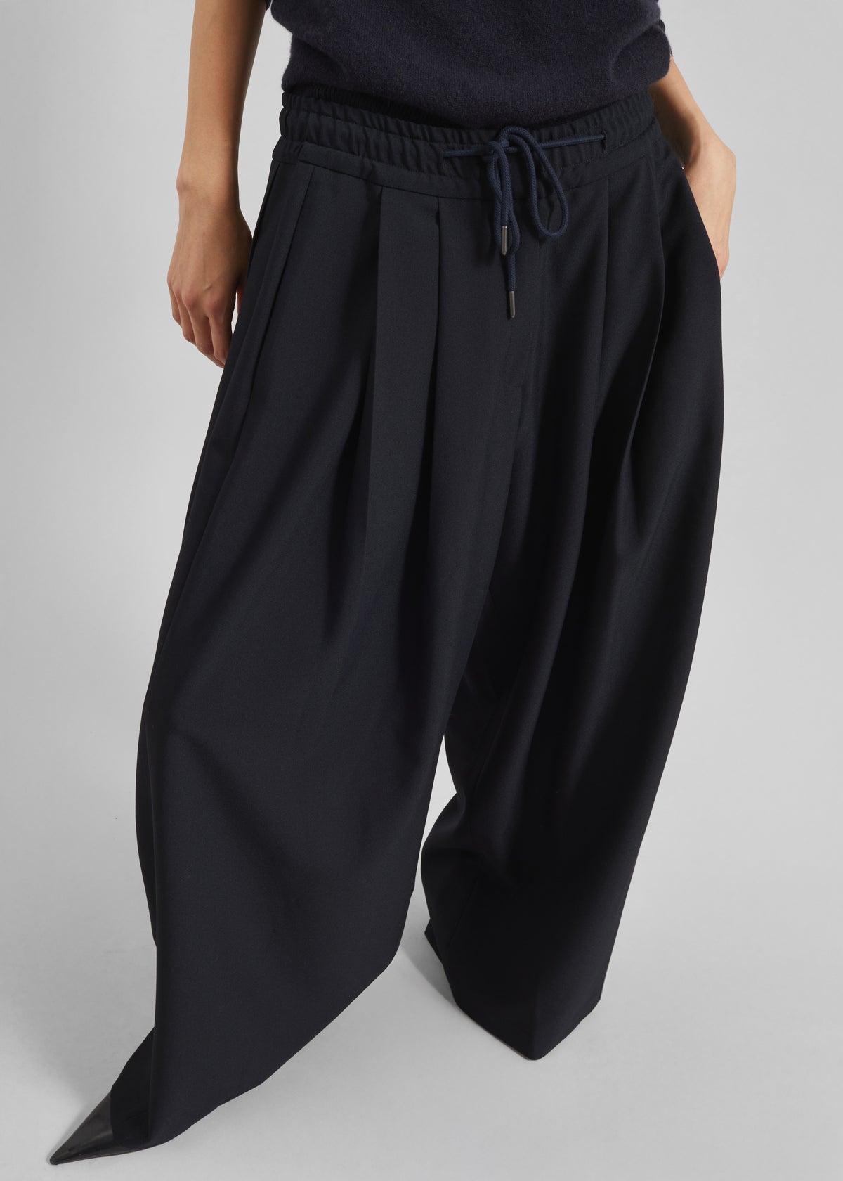 Corlen Pleated Wide Pants - Dark Navy - 2