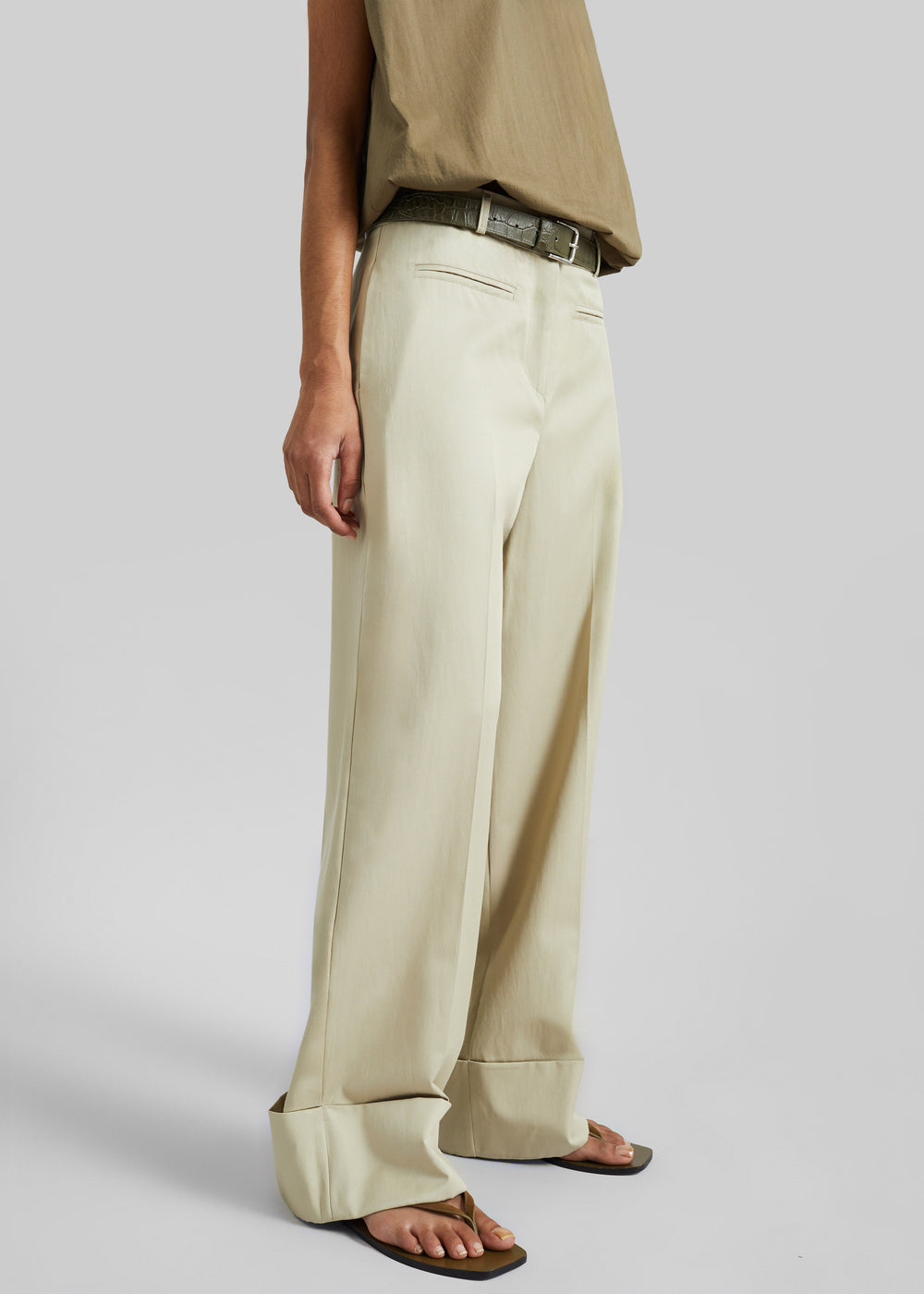 Corris Straight Cuff Trousers - Beige - 1