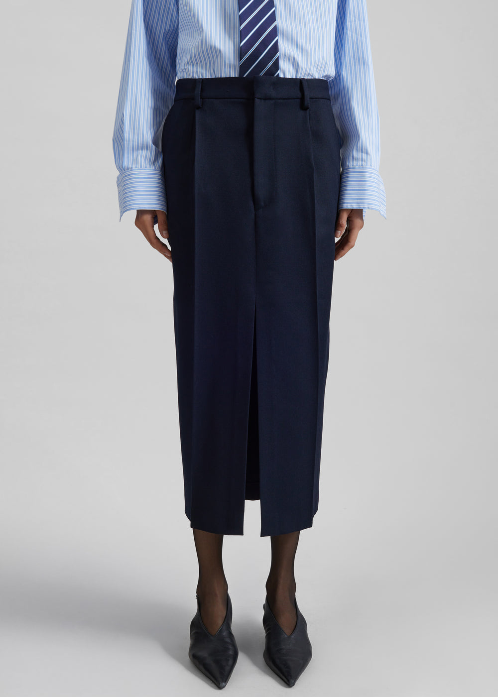 Covert Fold Tube Skirt - Navy - 1