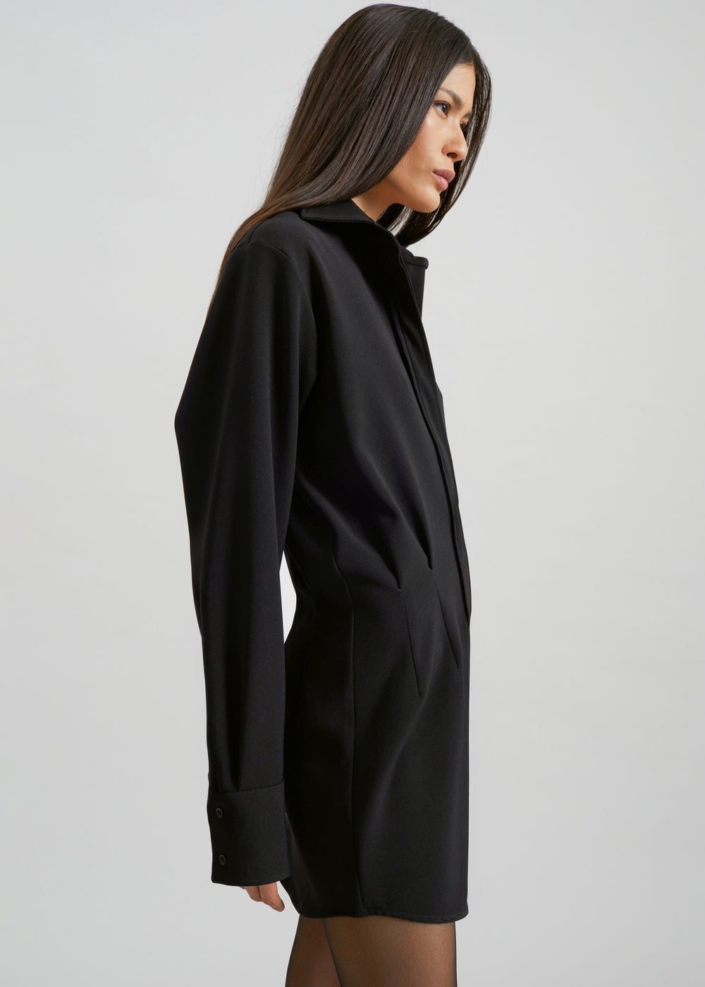 Covert Shirt Dress - Black - 1