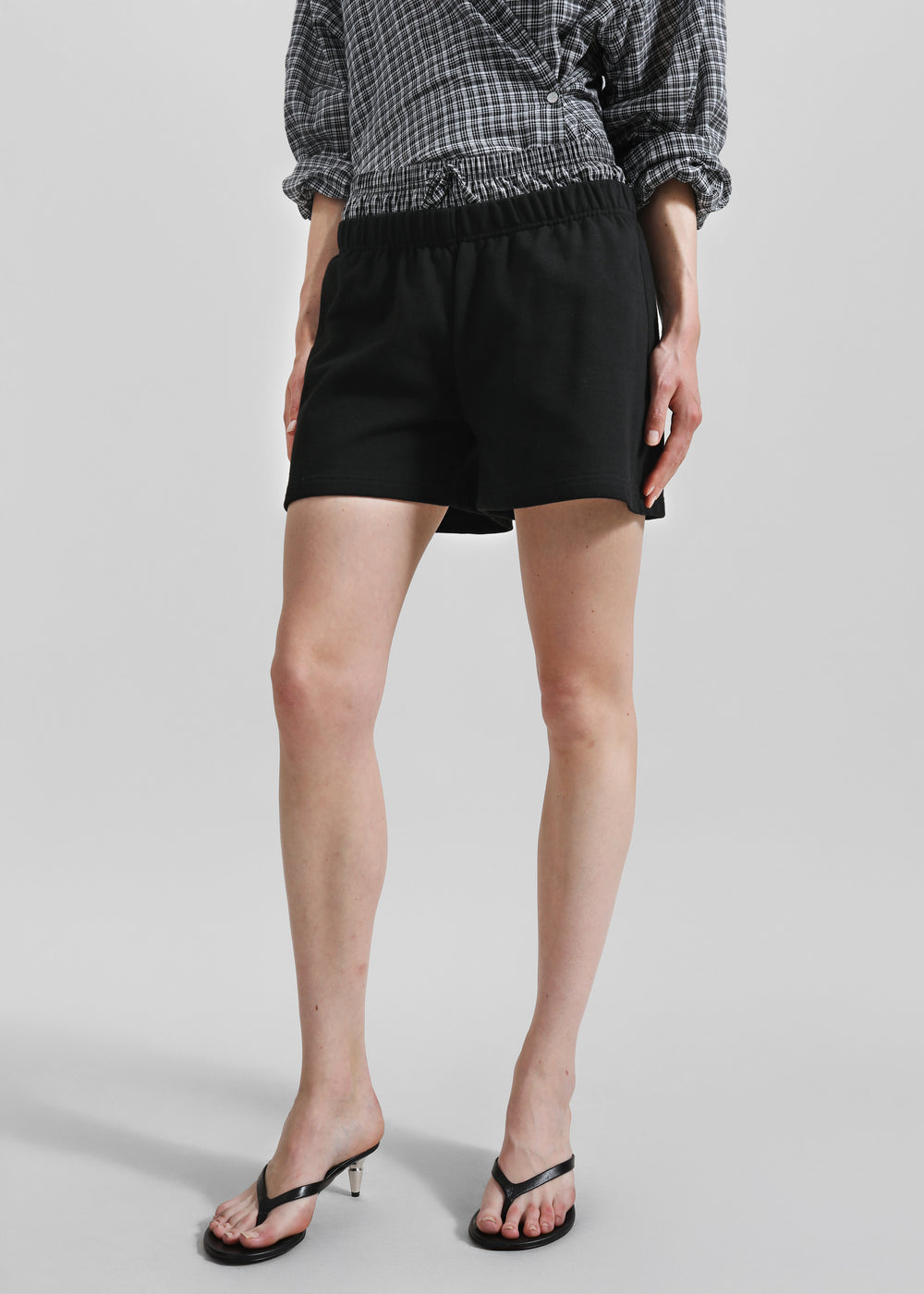 Cressy Double Waistband Shorts - Black - 1