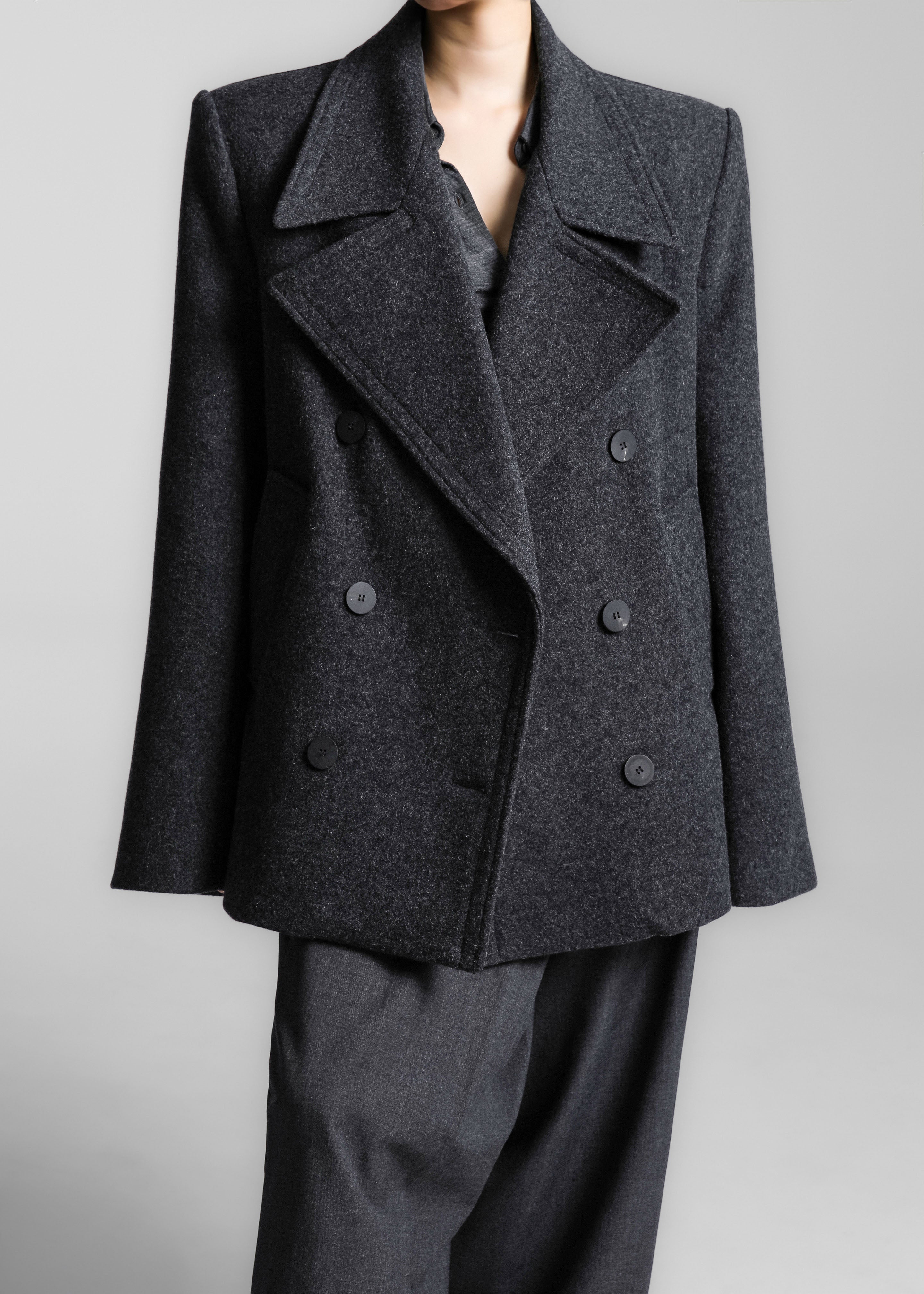 Creston Wool Peacoat - Charcoal – The Frankie Shop