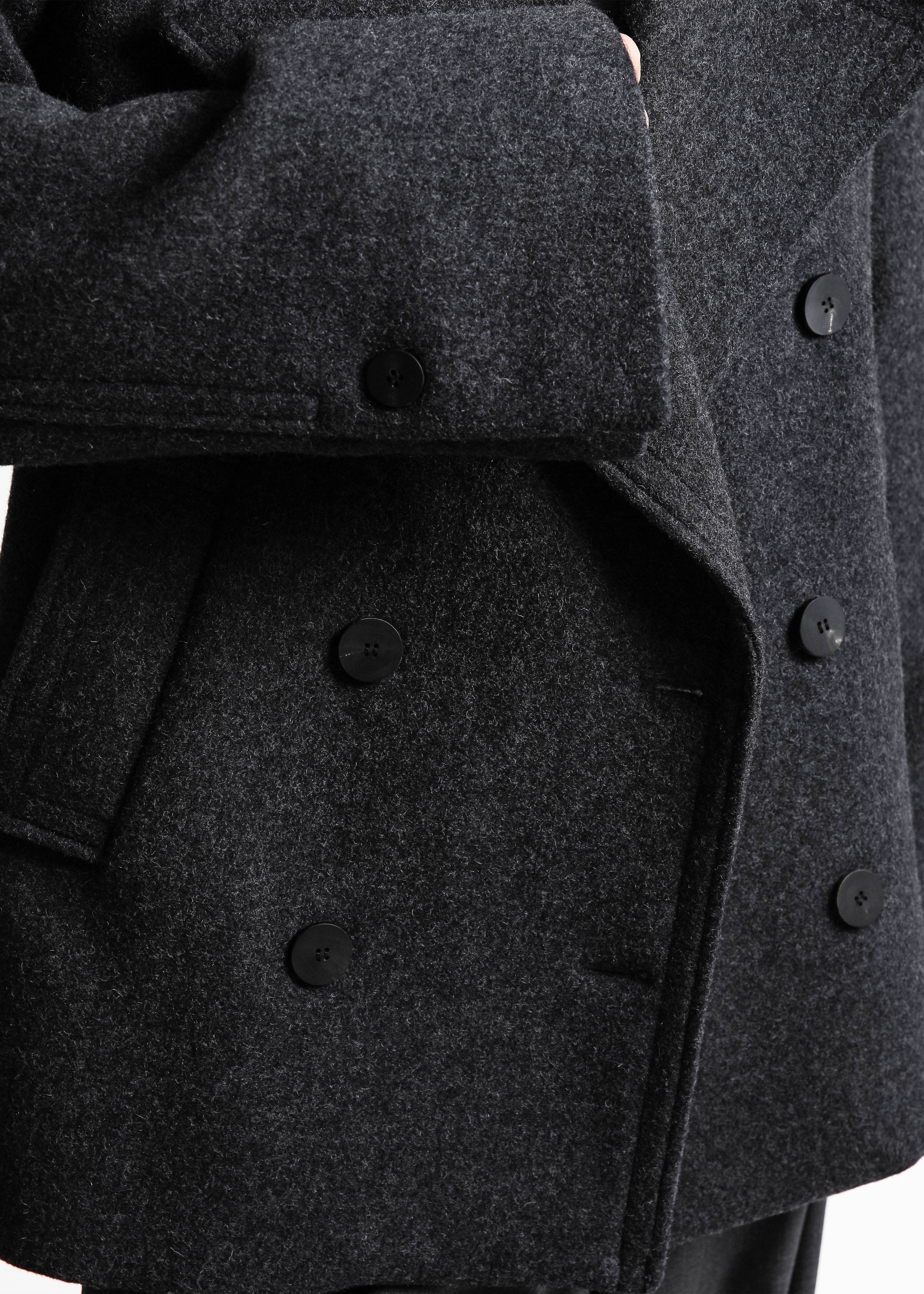 Creston Wool Peacoat - Charcoal – The Frankie Shop