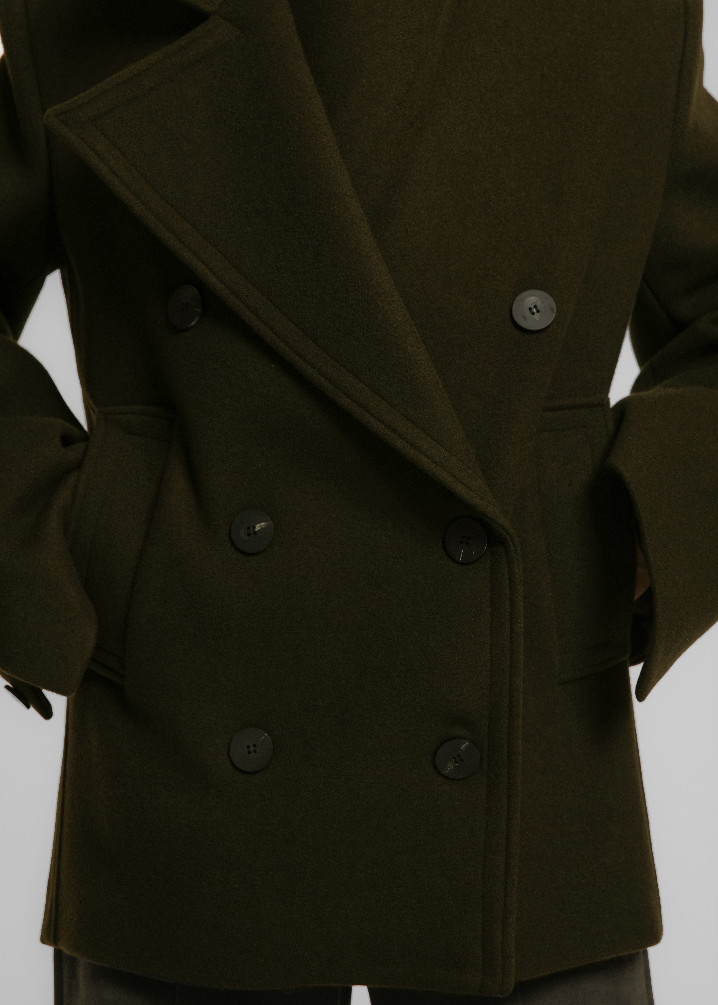 Creston Wool Peacoat - Khaki - 7