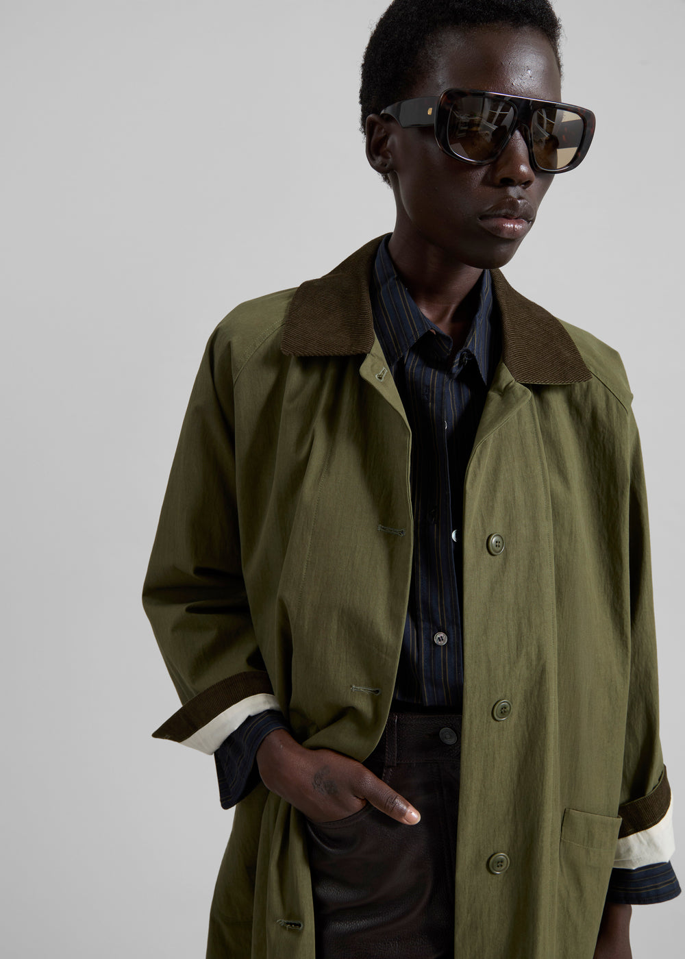 Crisnee Long Jacket - Olive - 1