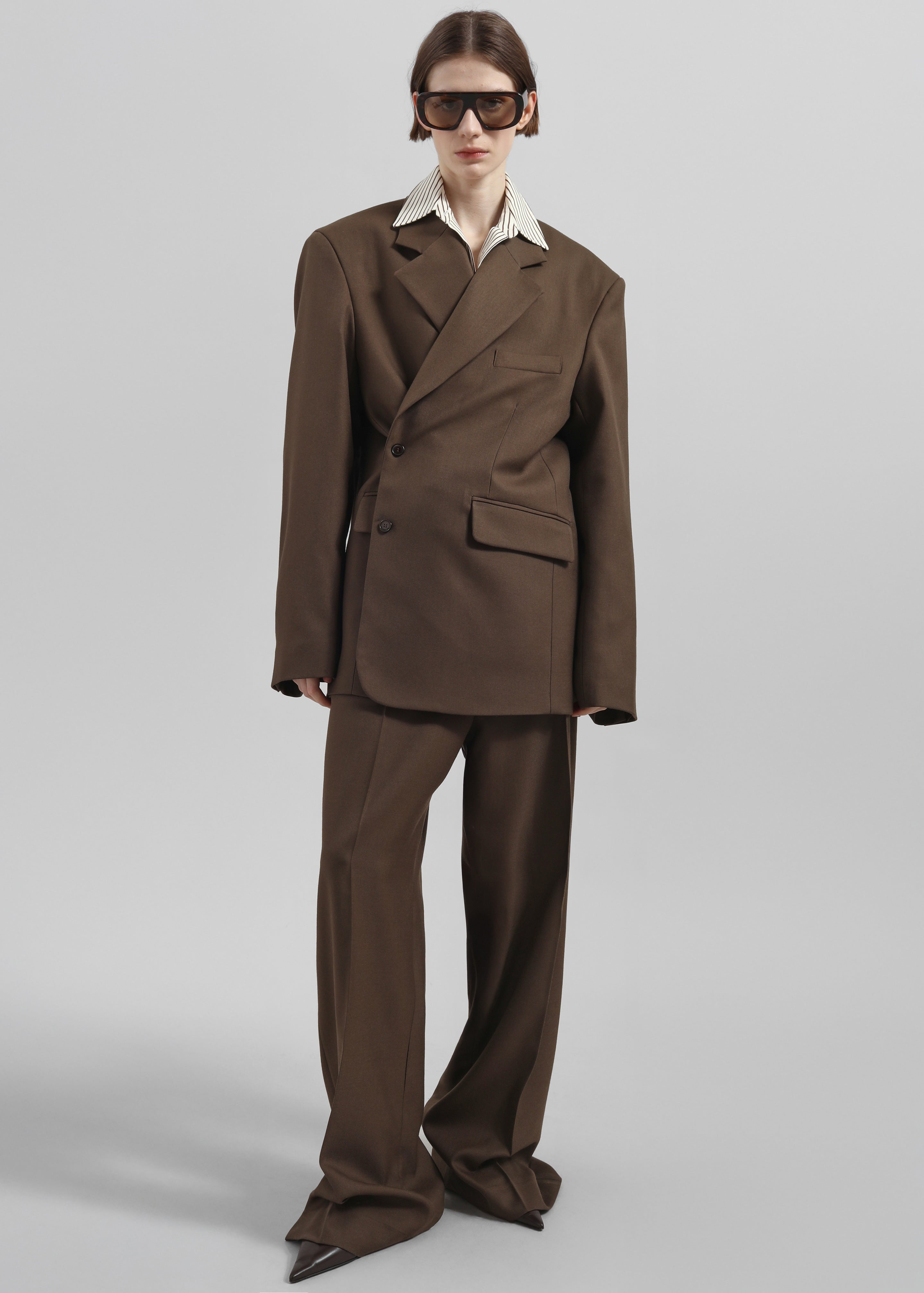 Crosby Wrap Blazer - Mocha - 9