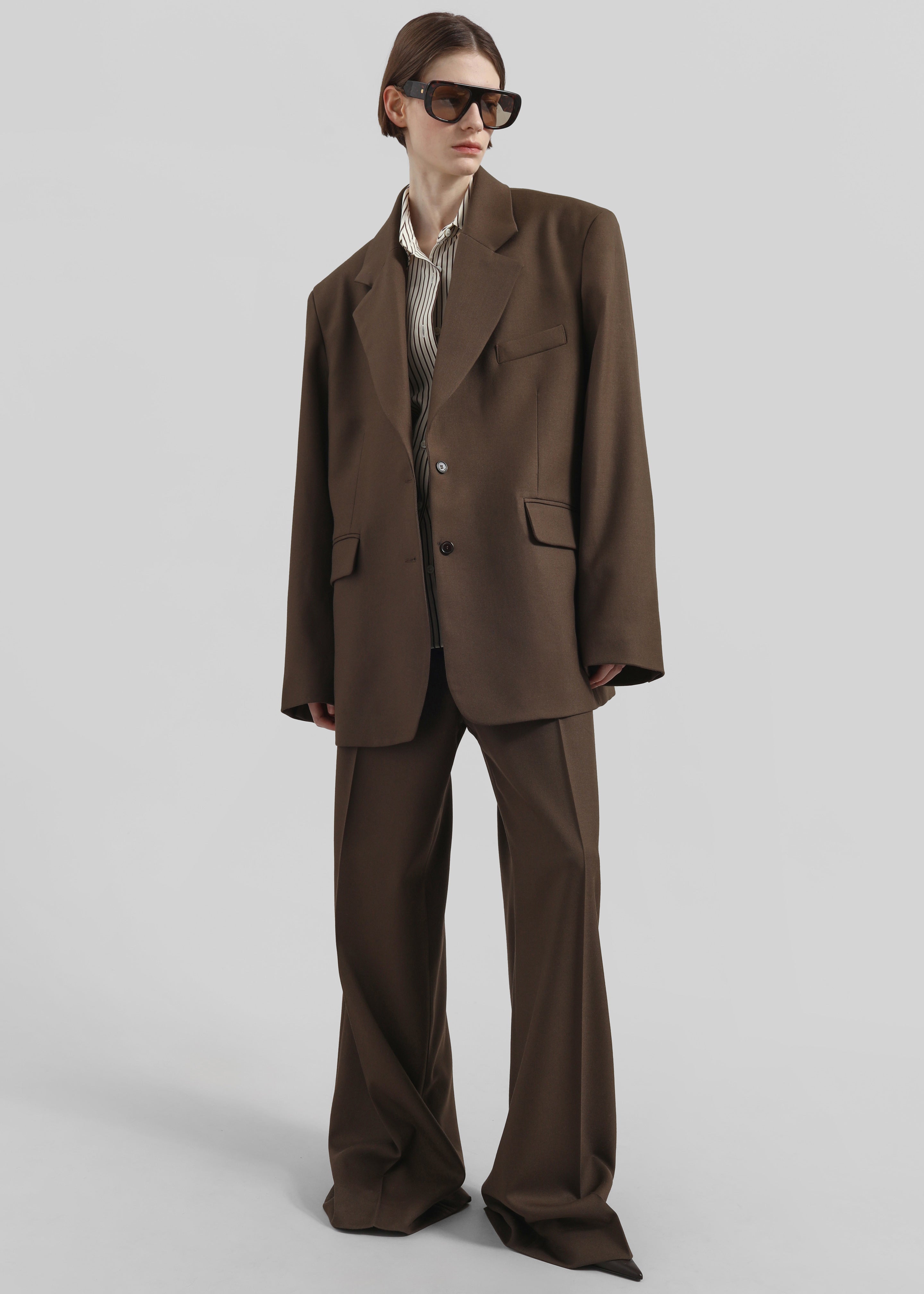 Crosby Wrap Blazer - Mocha - 5