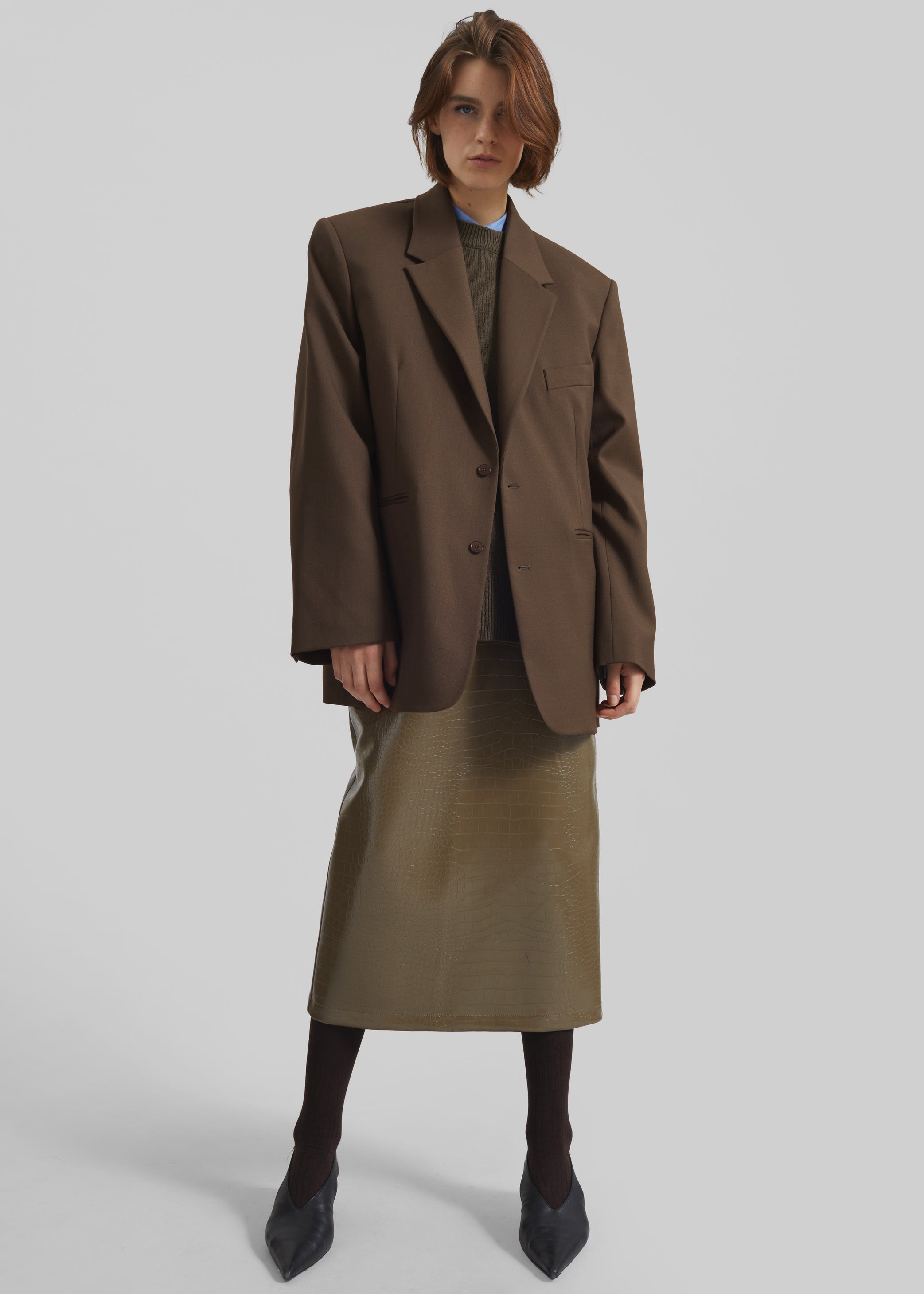 Shop the look image for Crosby Wrap Blazer - Mocha