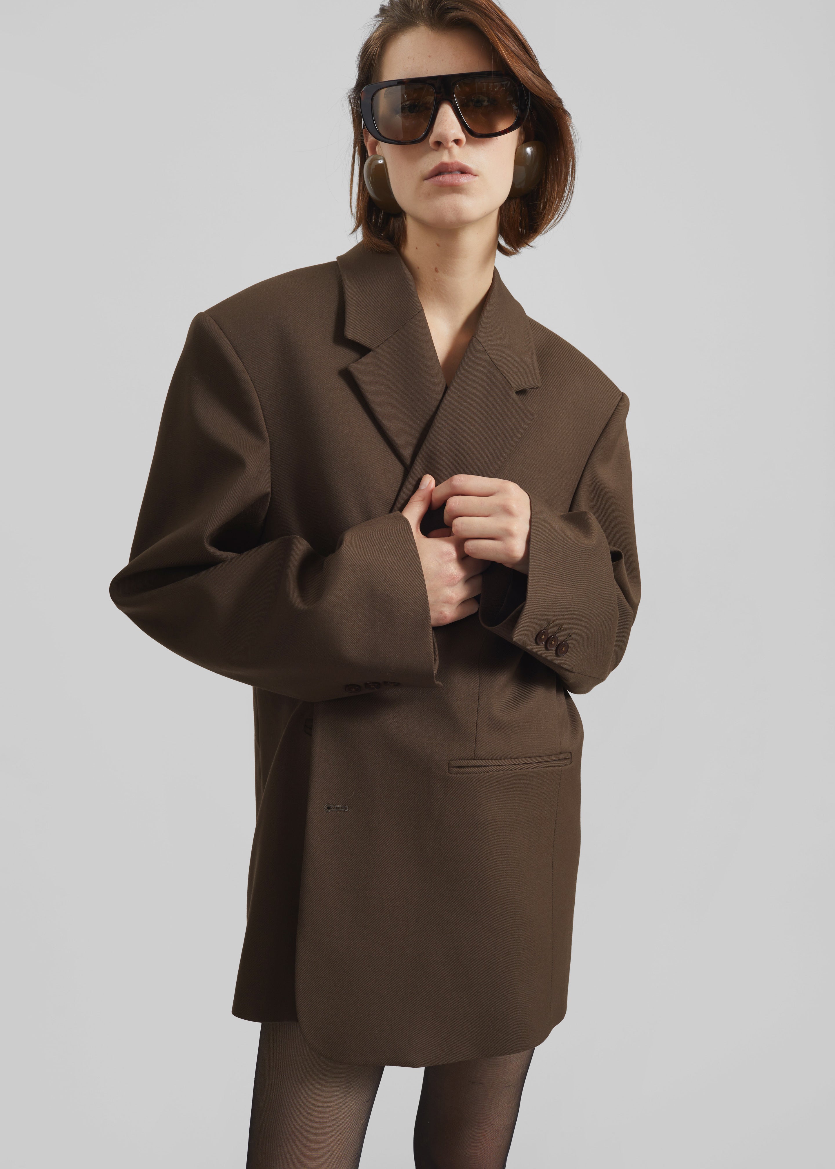 THE Frankie SHOP テーラードジャケット Crosby Wrap Blazer - Mocha – The Frankie Shop