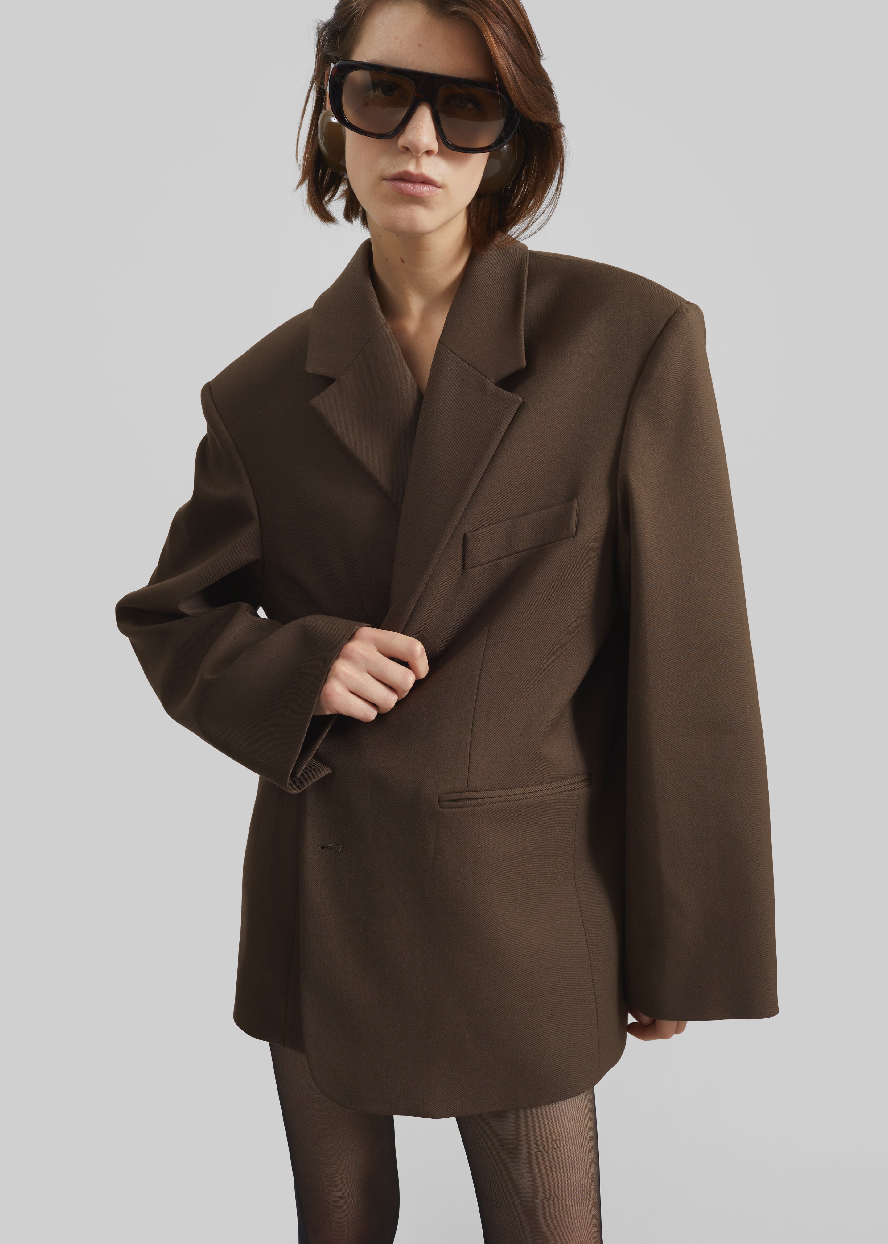Crosby Wrap Blazer - Mocha - 8