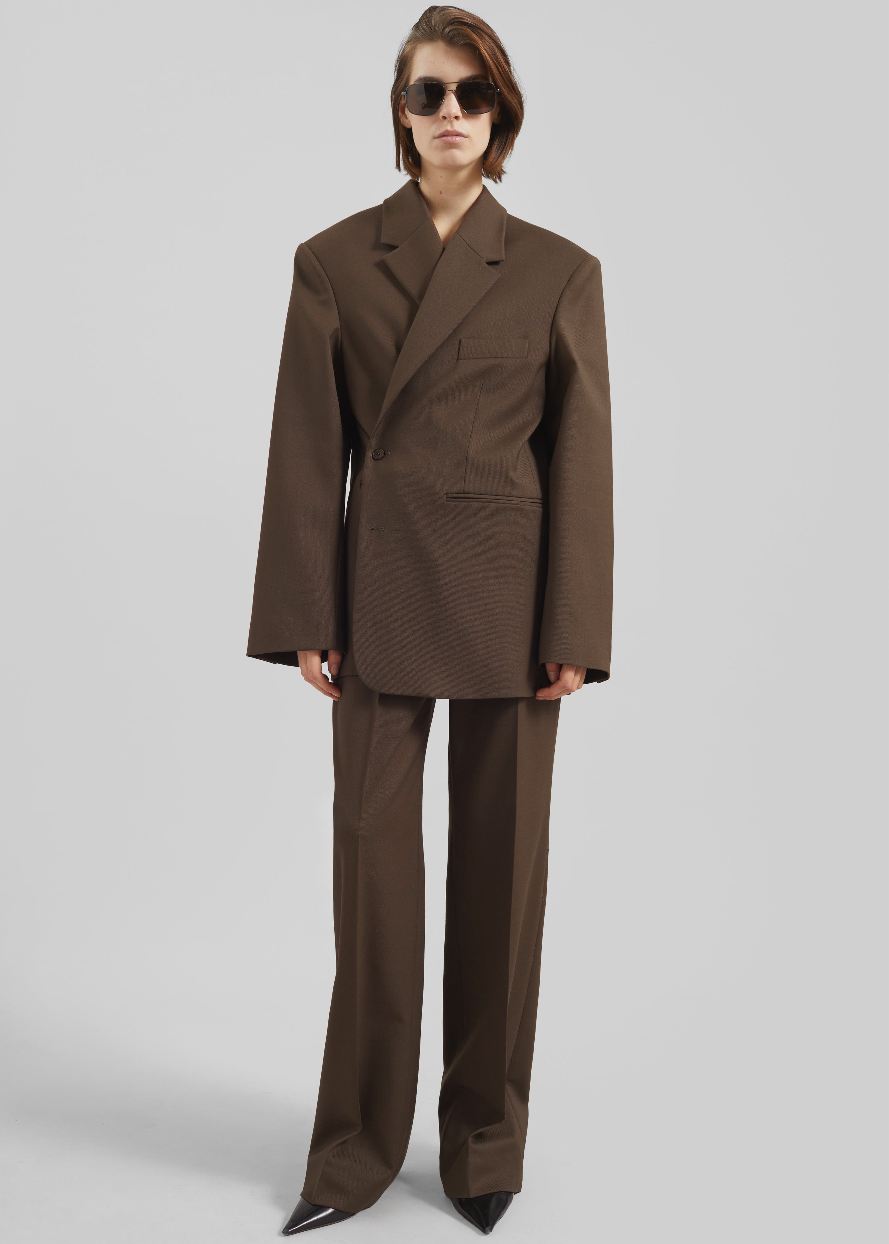 Crosby Wrap Blazer - Mocha – The Frankie Shop