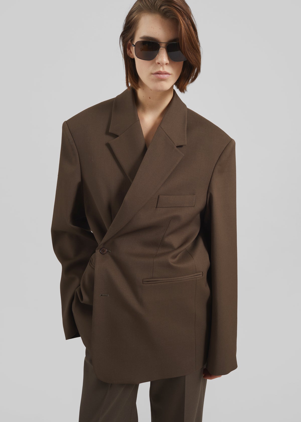 Crosby Wrap Blazer - Mocha - 12