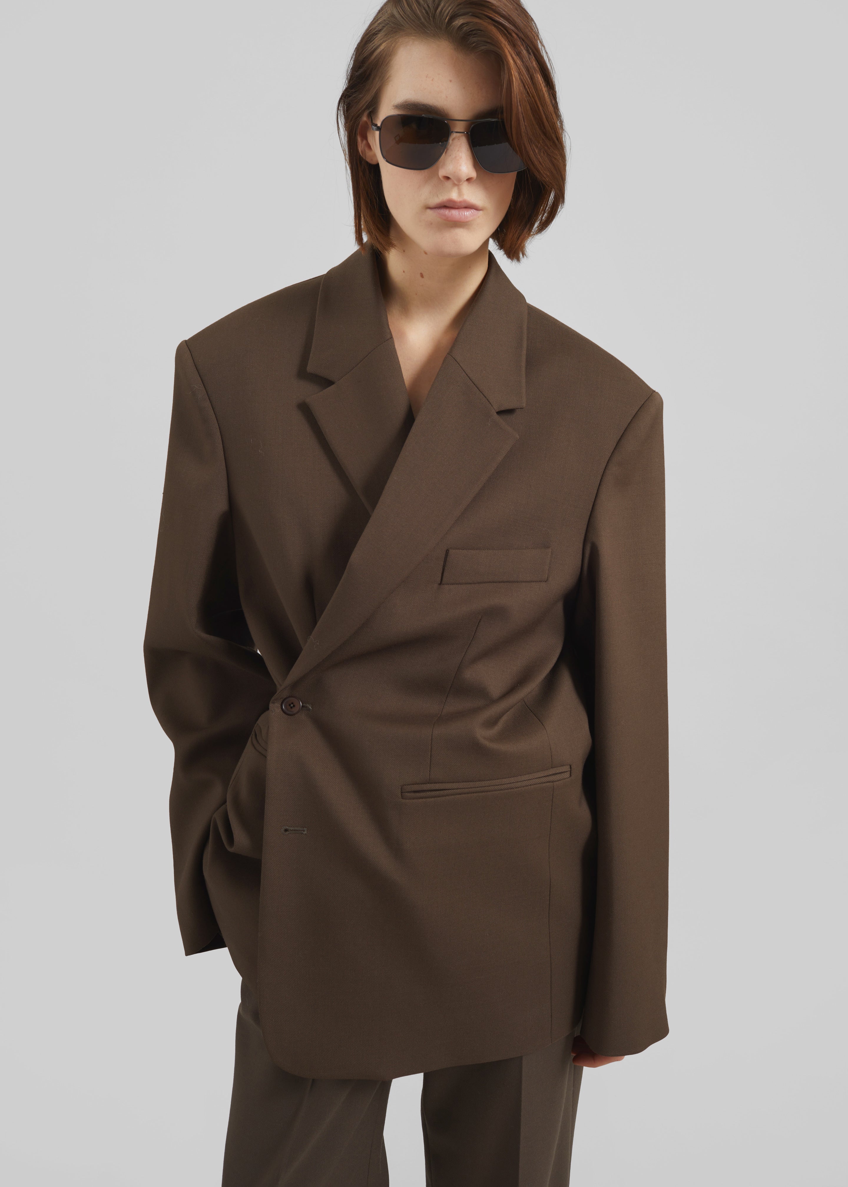 Crosby Wrap Blazer - Mocha - 12