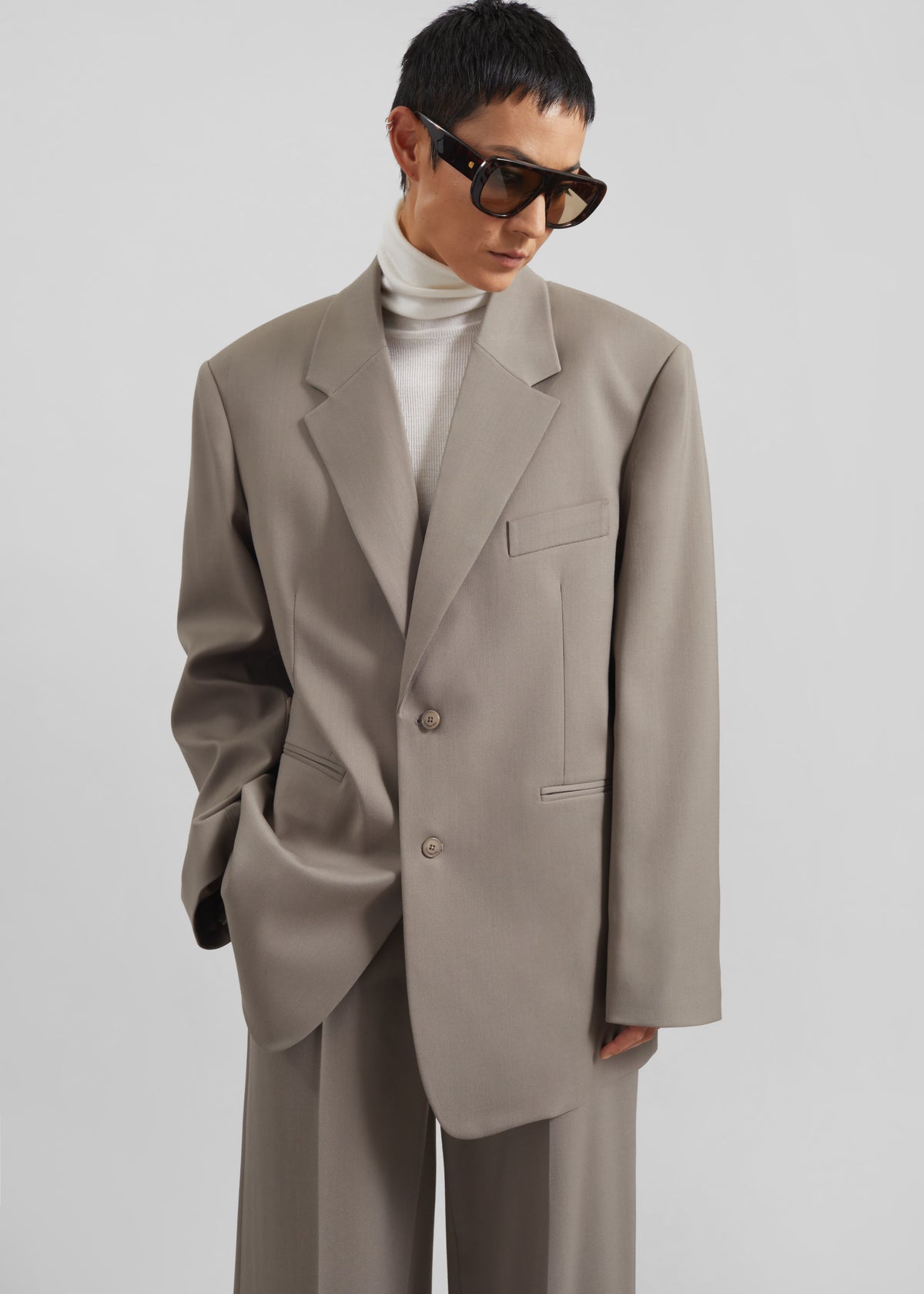 Crosby Wrap Blazer - Taupe - 2