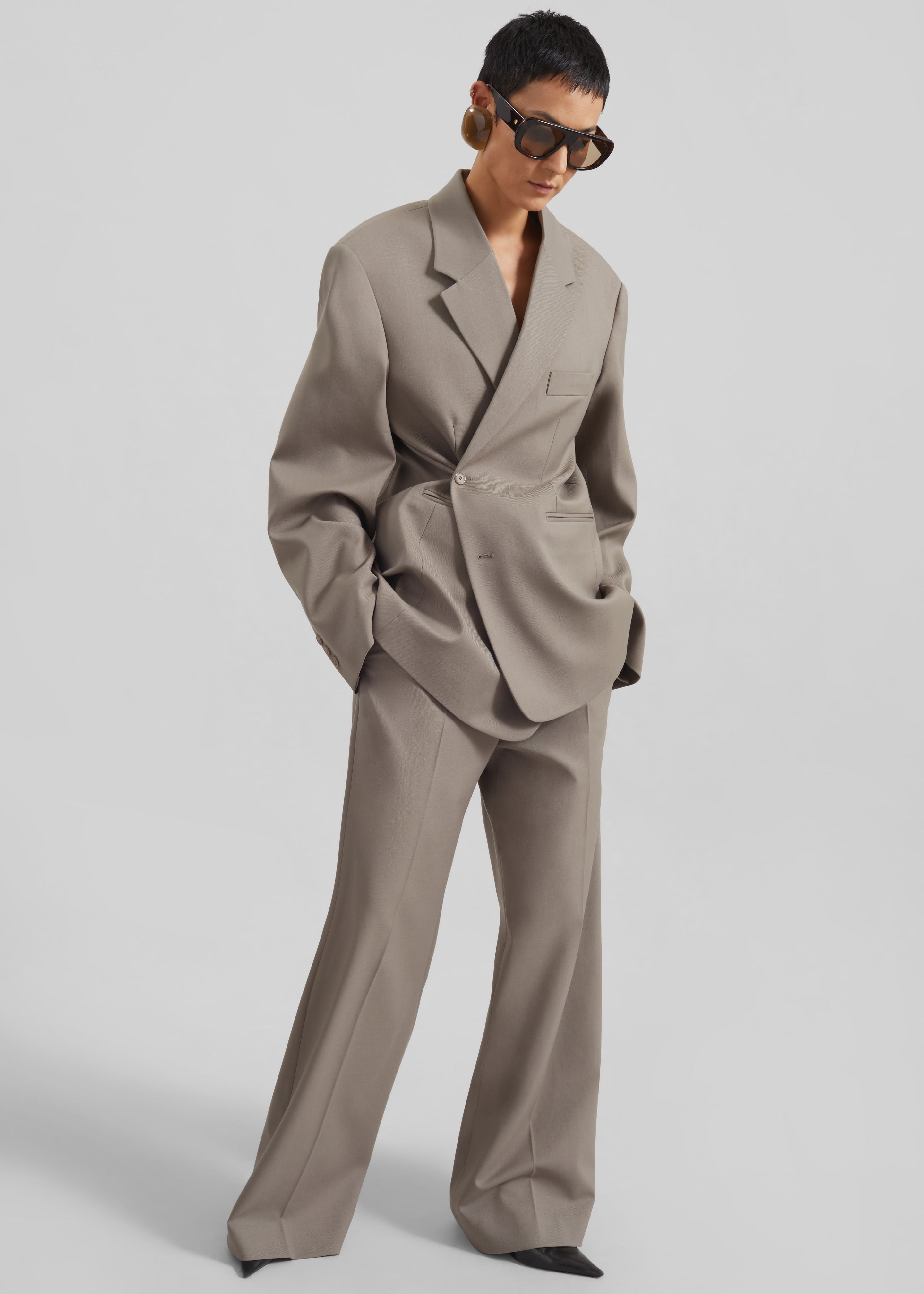 Crosby Wrap Blazer - Taupe – The Frankie Shop