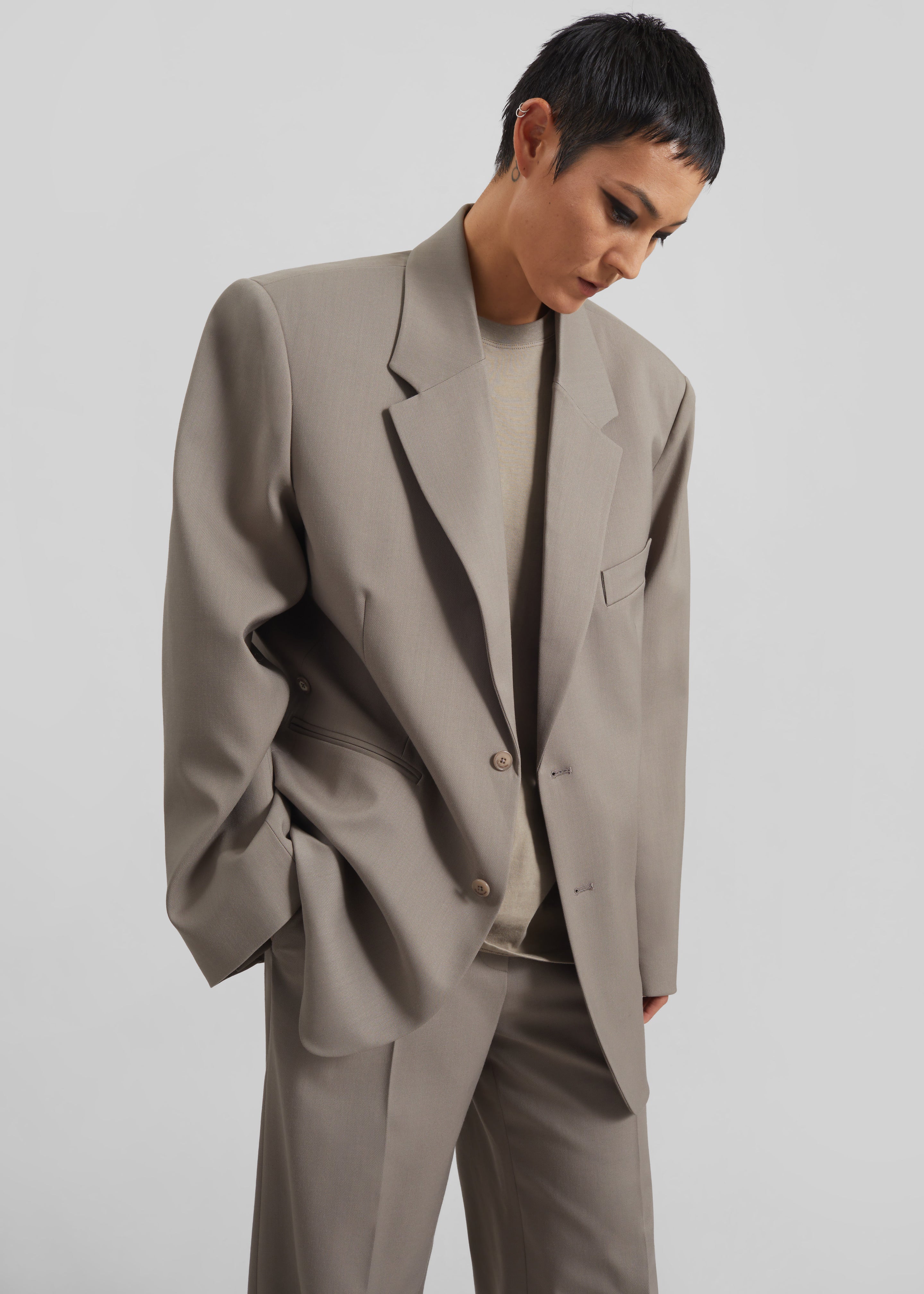 Crosby Wrap Blazer - Taupe – The Frankie Shop