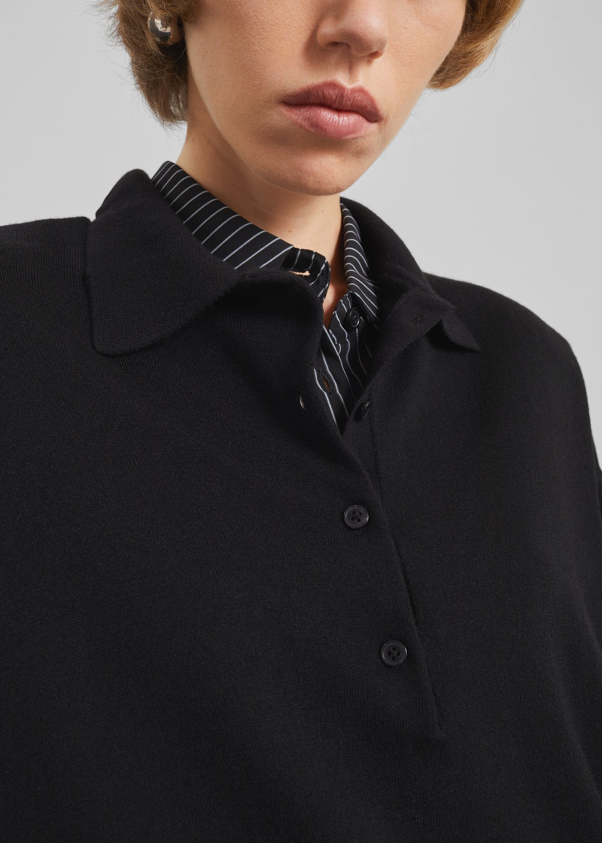 Croydon Padded Knit Polo - Black - 2