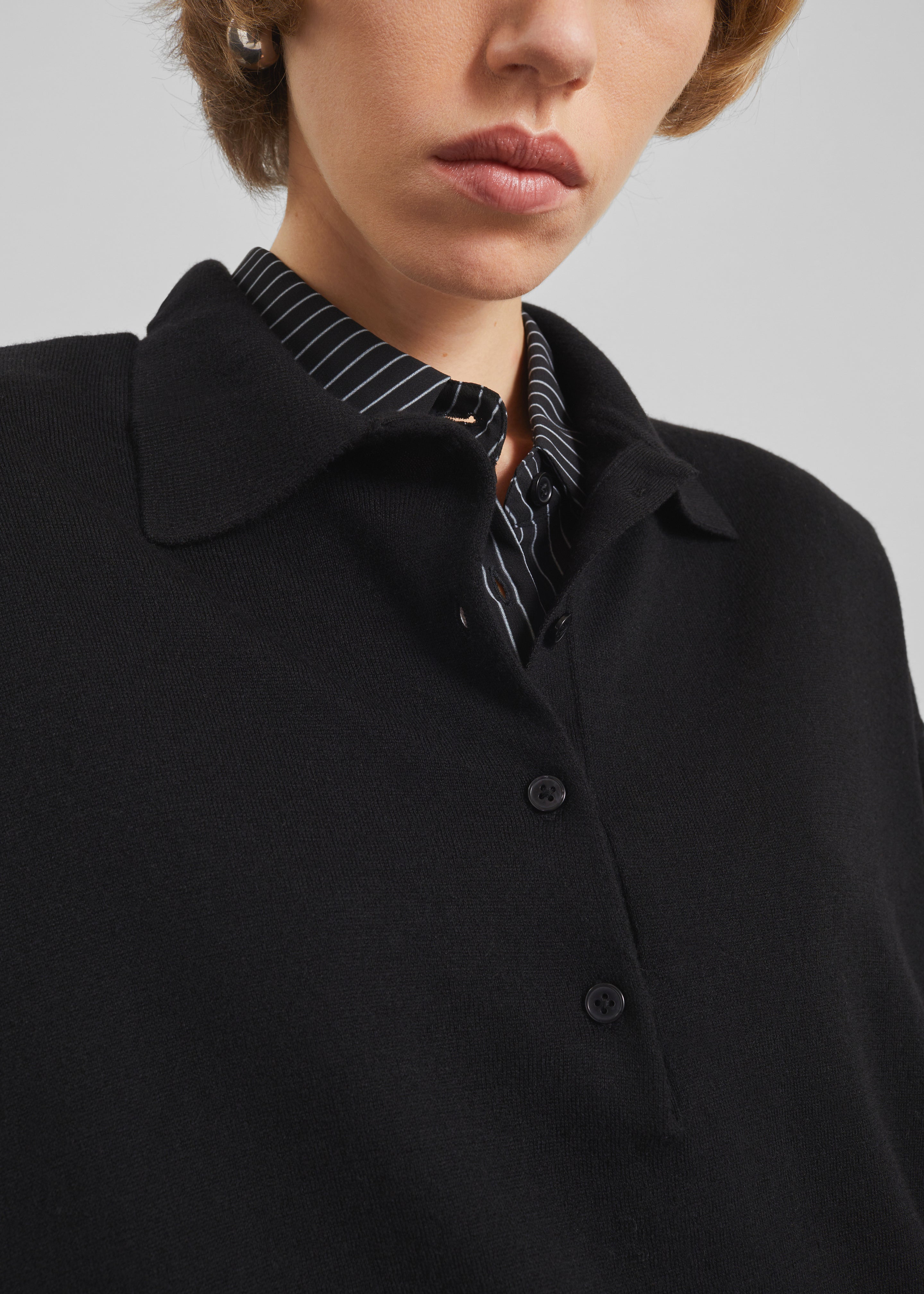 Croydon Padded Knit Polo - Black - 2