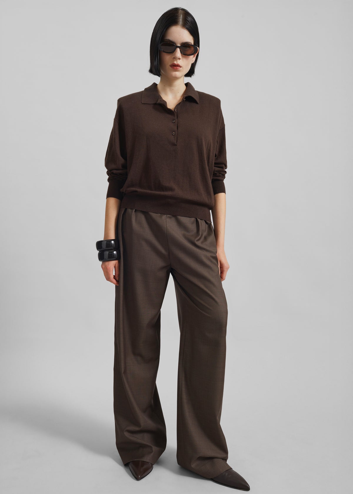 Croydon Padded Knit Polo - Brown - 5