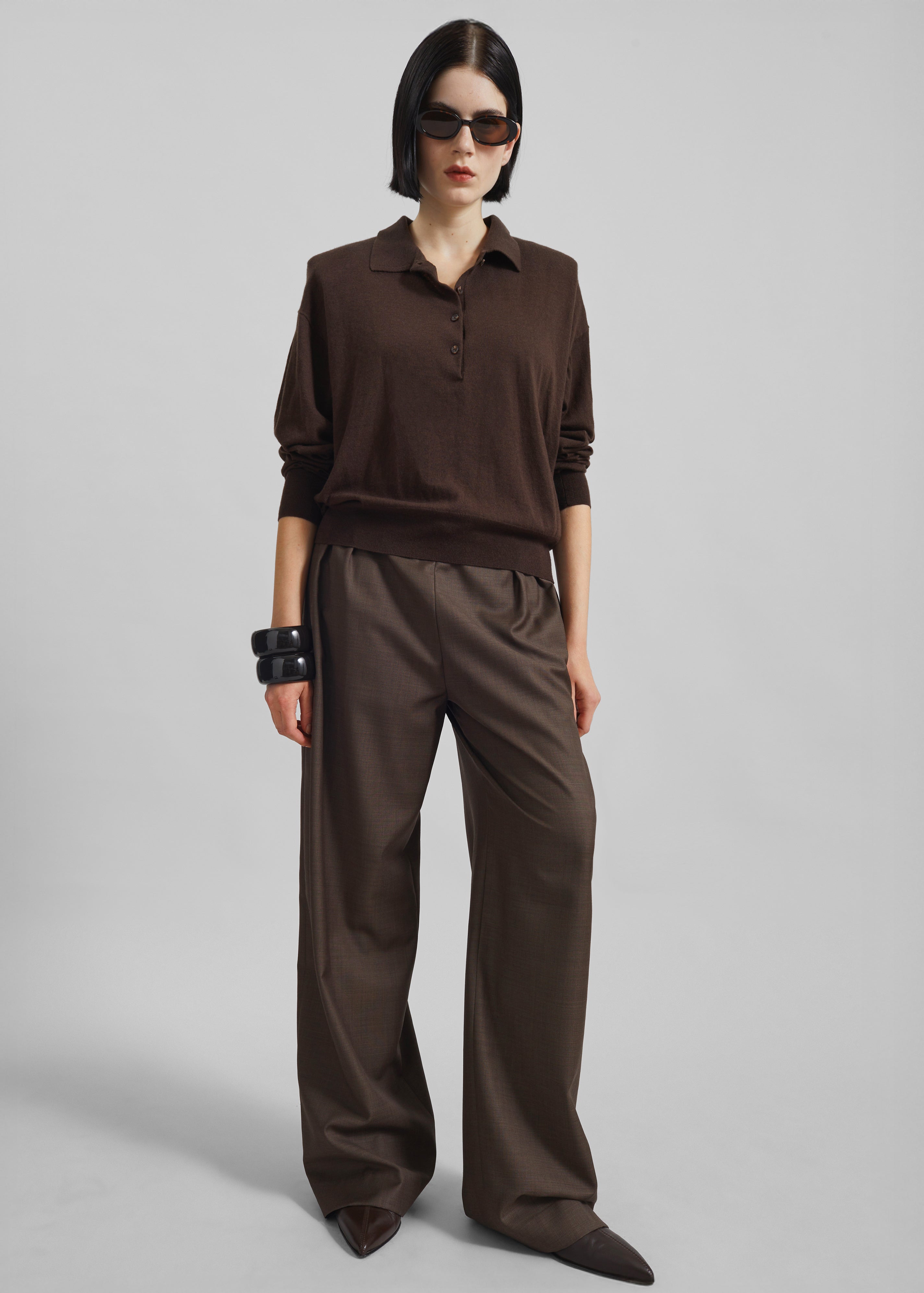 Croydon Padded Knit Polo - Brown - 5