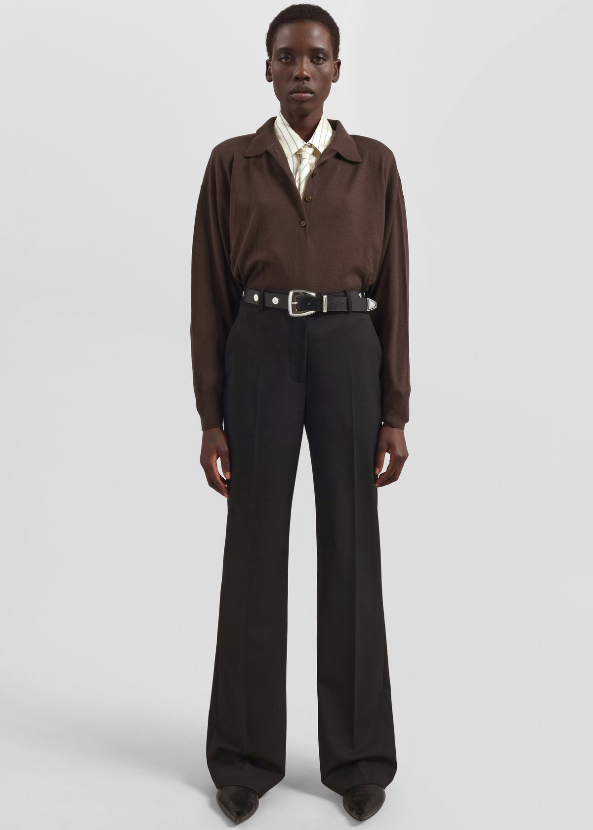 Lenora Straight Trousers - Black - 1