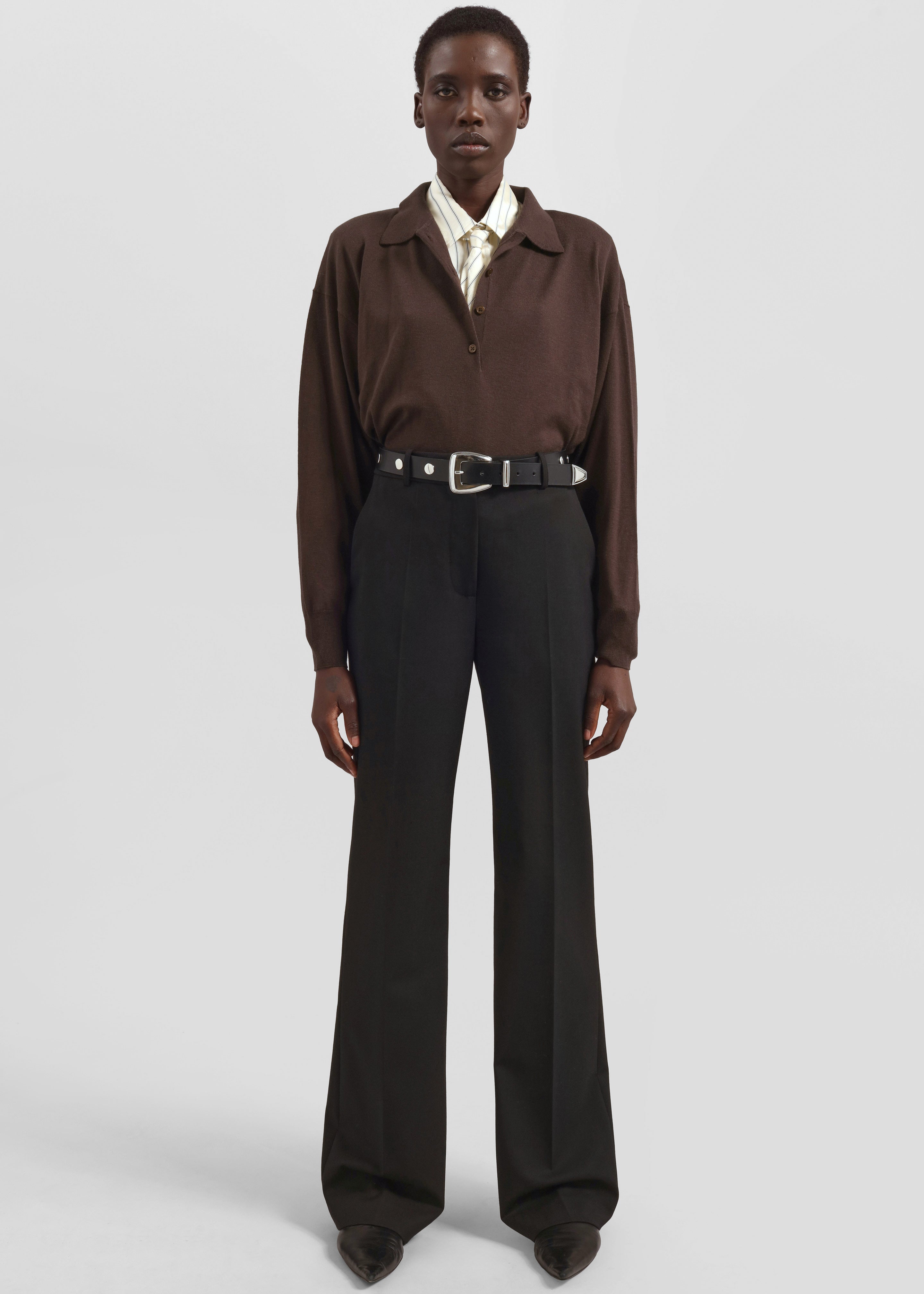 Lenora Straight Trousers - Black - 1