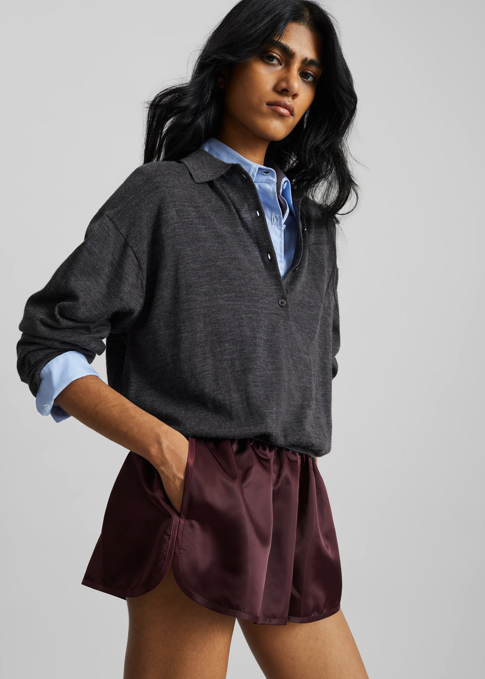 Croydon Padded Knit Polo - Grey