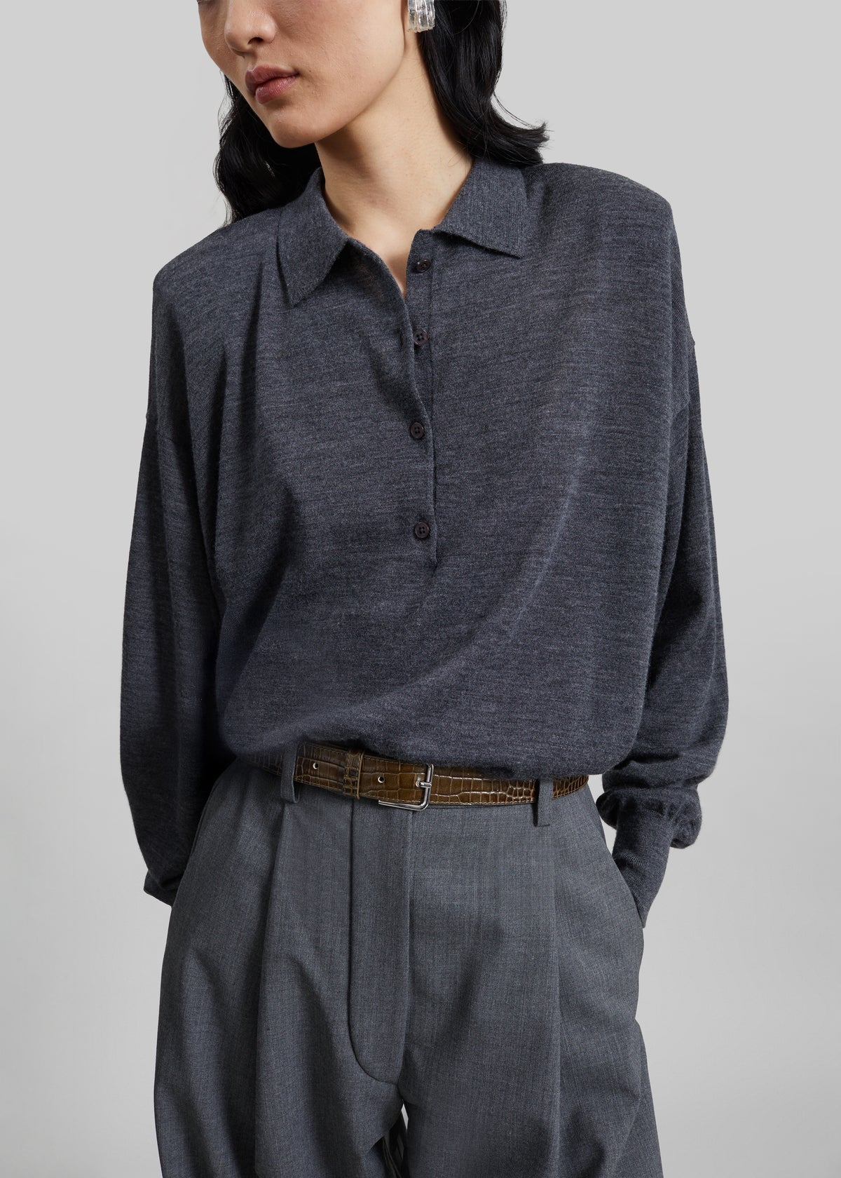 Croydon Padded Knit Polo - Grey - 5