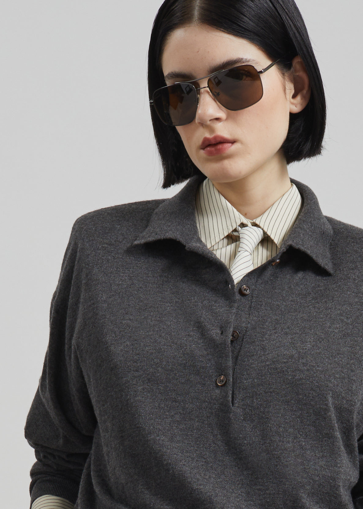 Croydon Padded Knit Polo - Grey - 3