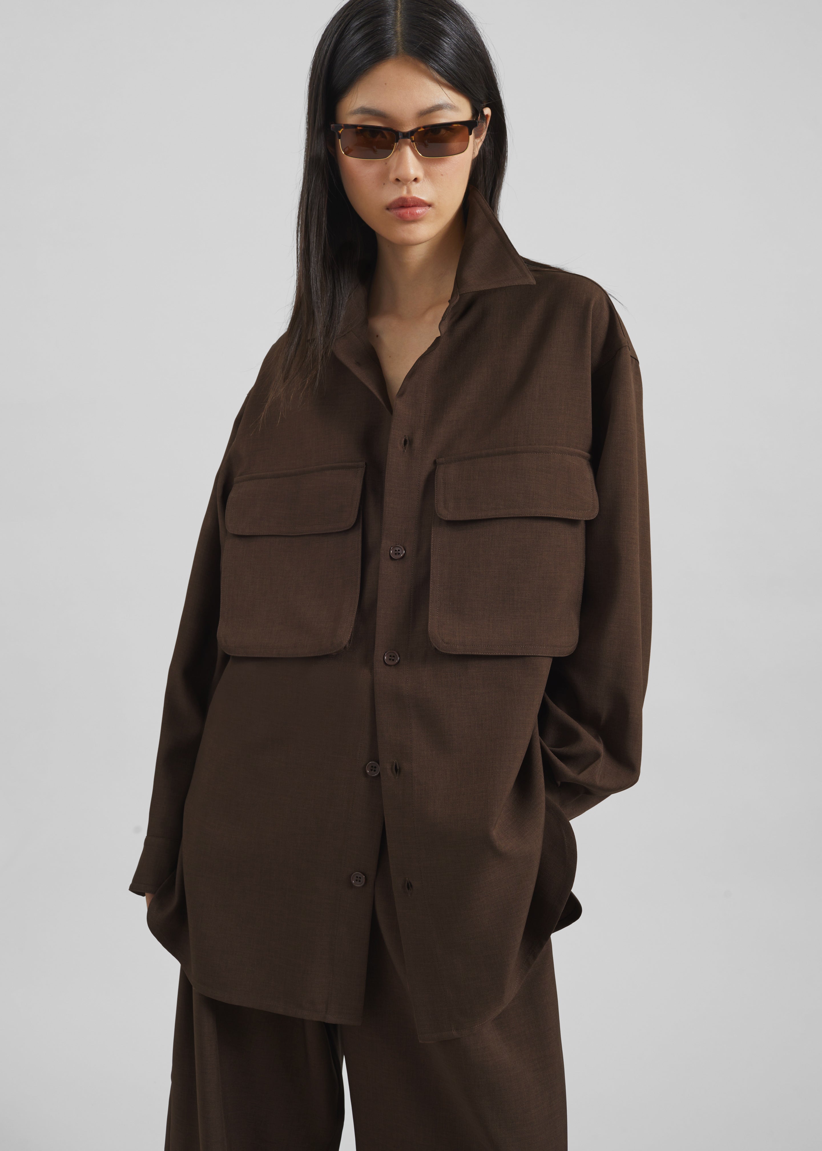 Culver Cargo Shirt - Dark Brown - 2