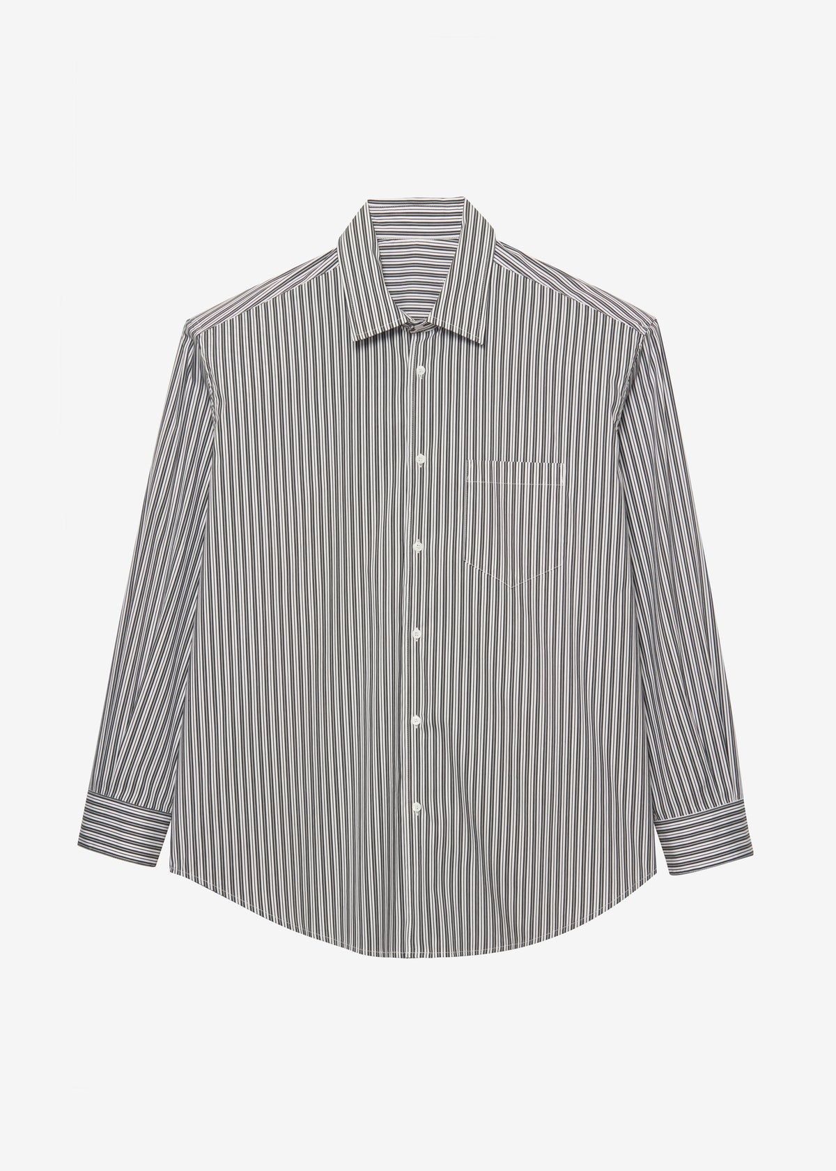 Cyrus Button Up Shirt - Black/White Stripe - 15