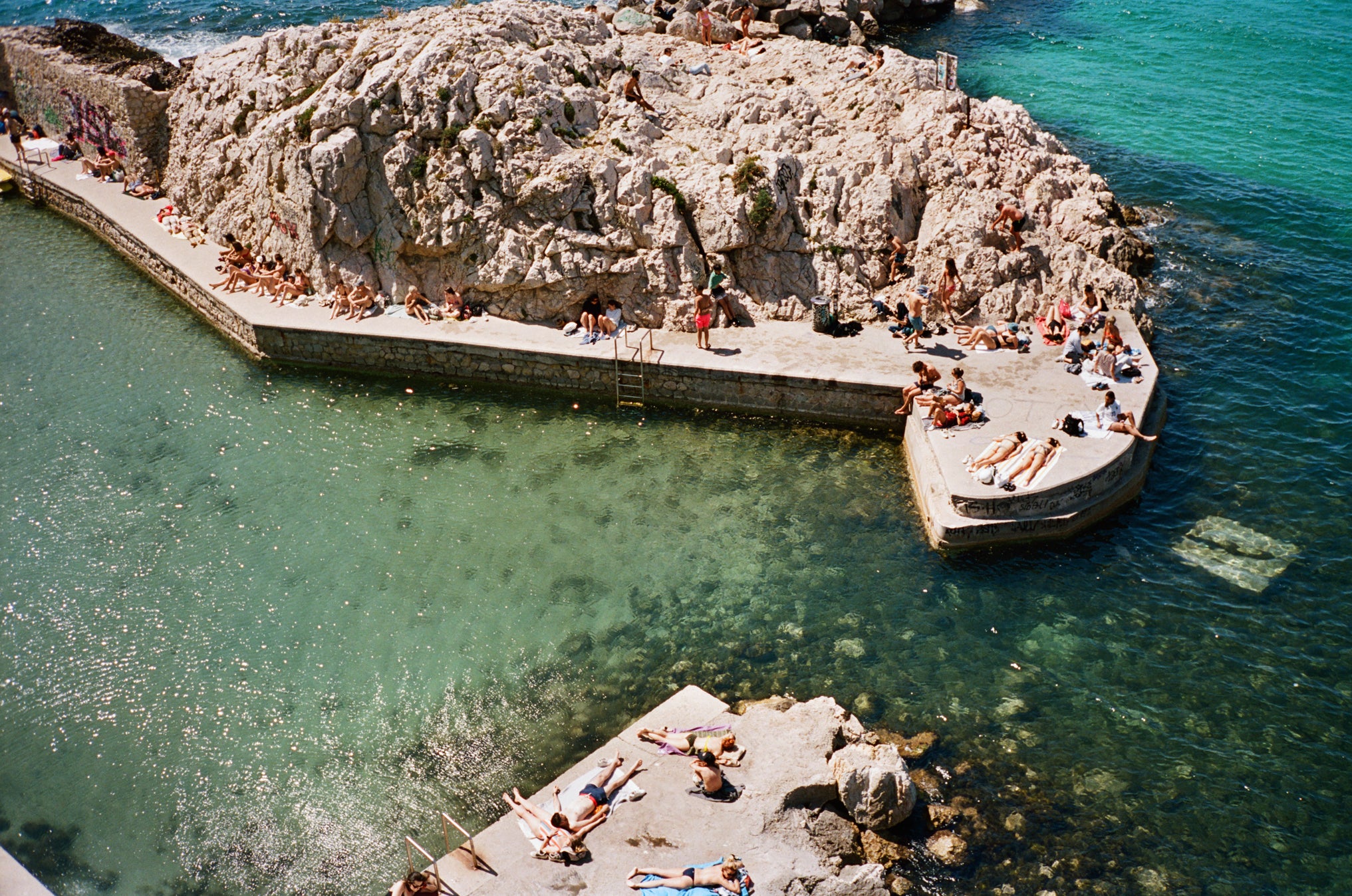 Birdseye image of Marseille and the sea, photo by Diane Bartlett.