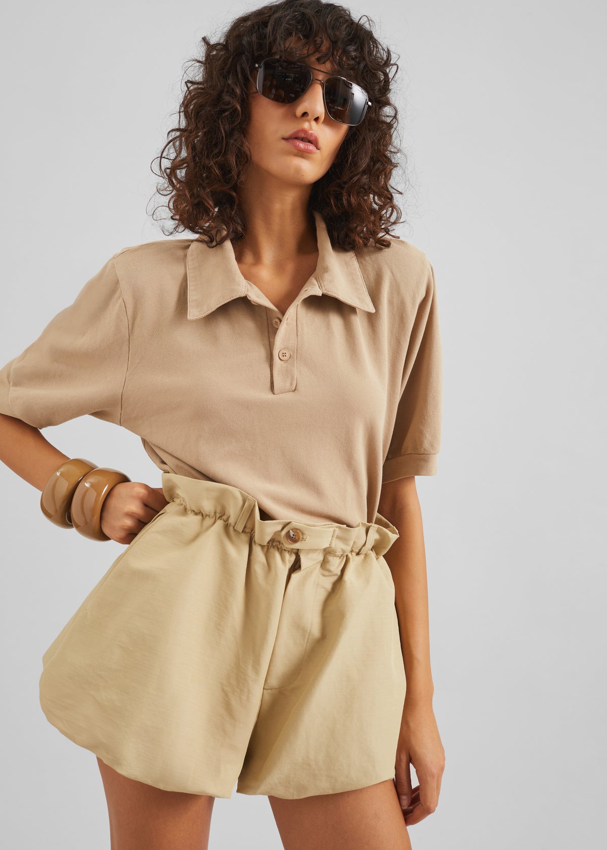 Dahlia Padded Polo - Beige - 4