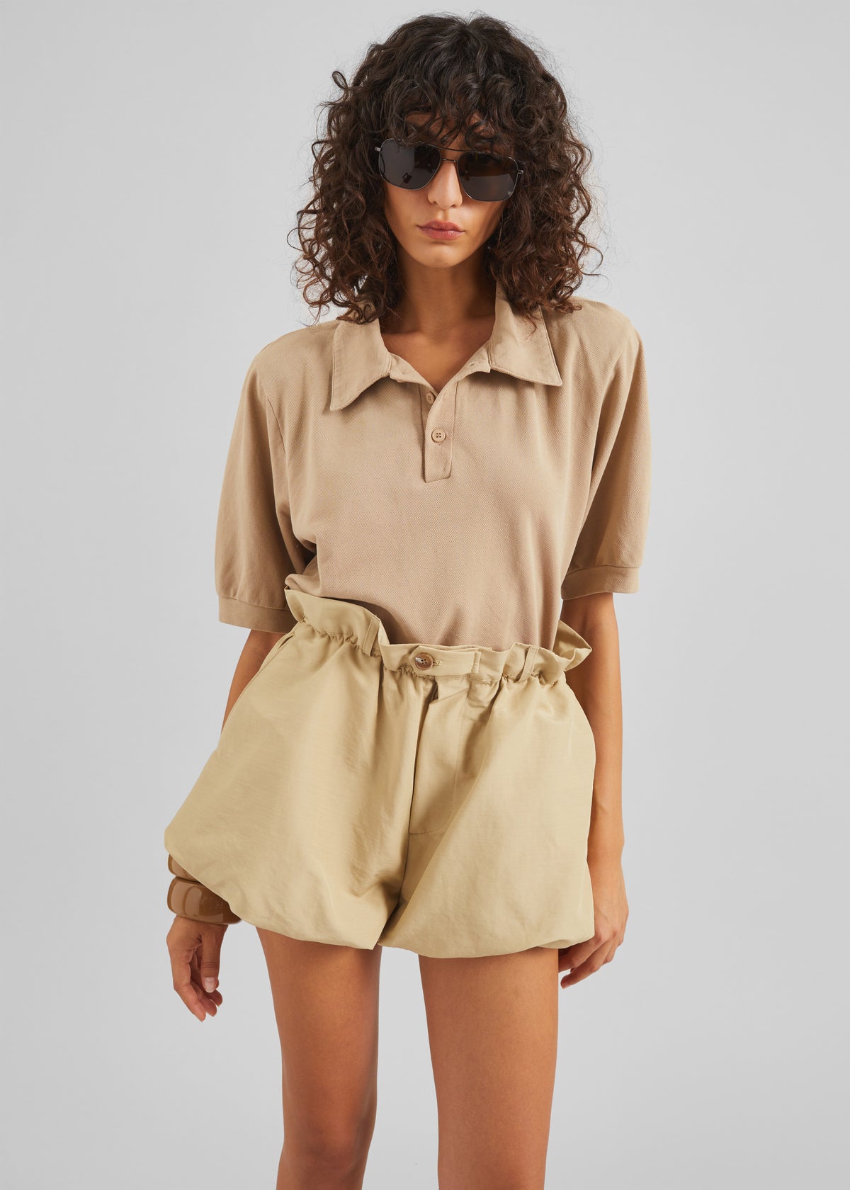 Dahlia Padded Polo - Beige - 2