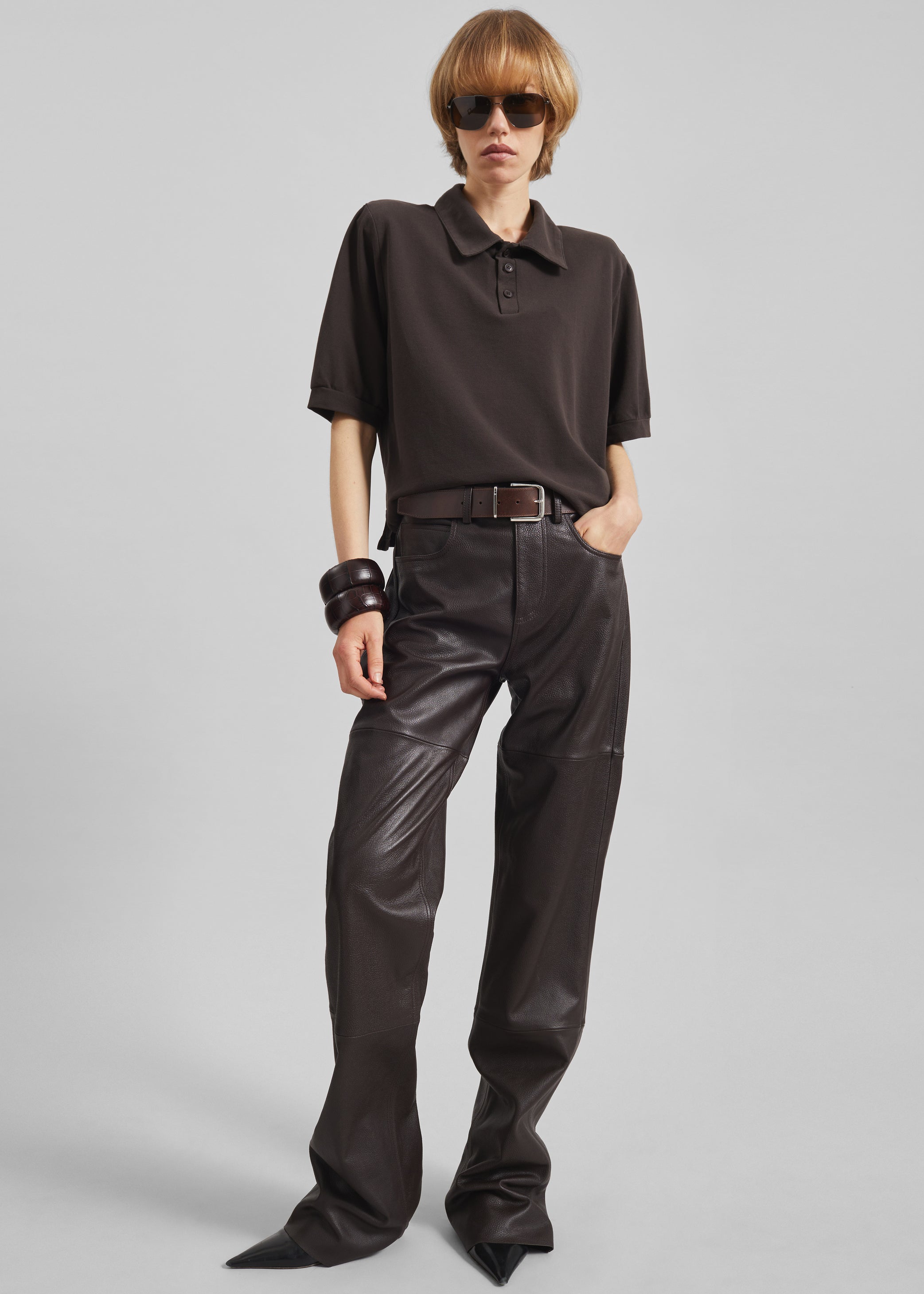 Shop the look image for Dahlia Padded Polo - Brown