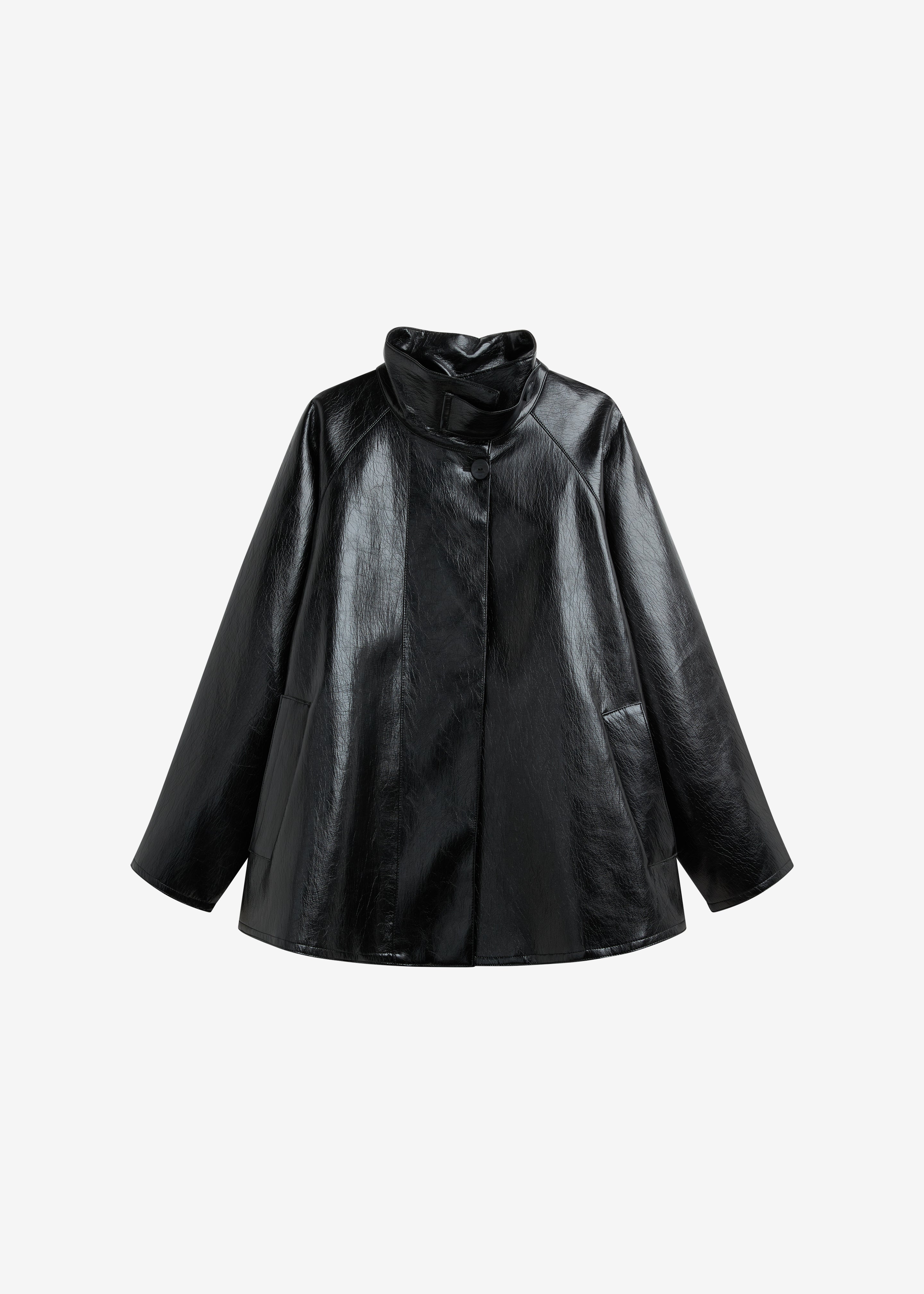 Dalaro Faux Leather Swing Jacket - Black - 8